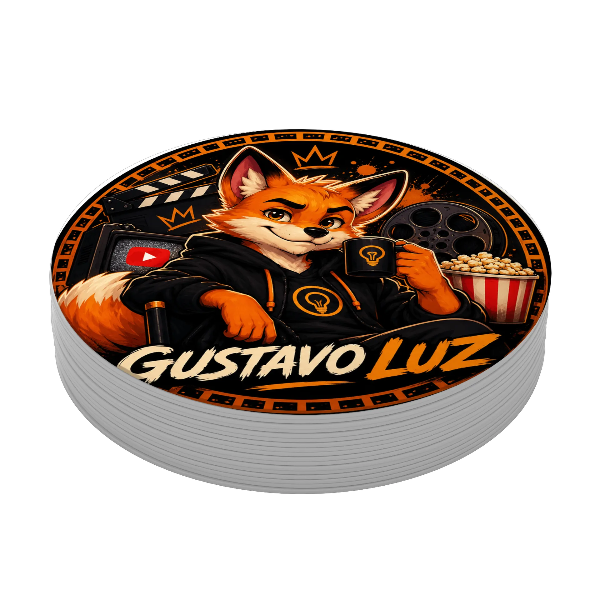 Porta-copo cinéfilo mascote Foxy Luz MDF - Imagem 4