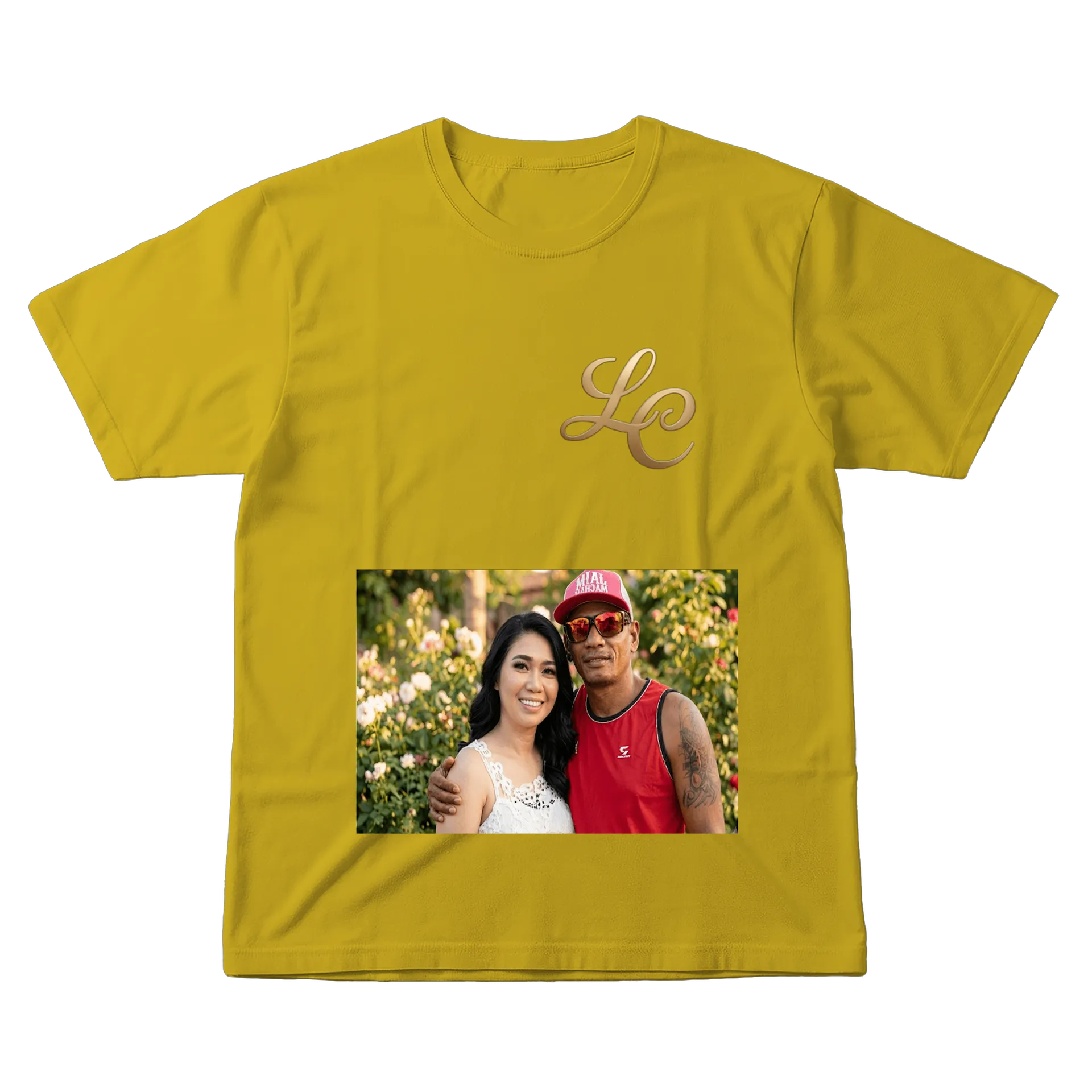 Camiseta personalizada Lê Dias e cacachi cor amarela 100lgod - Imagem 1