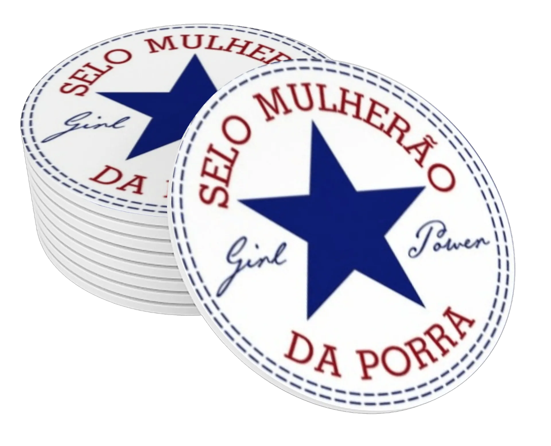 Porta-copo Girl Power Estrela Azul MDF de Garagem ruiva — imagem 1 de 3