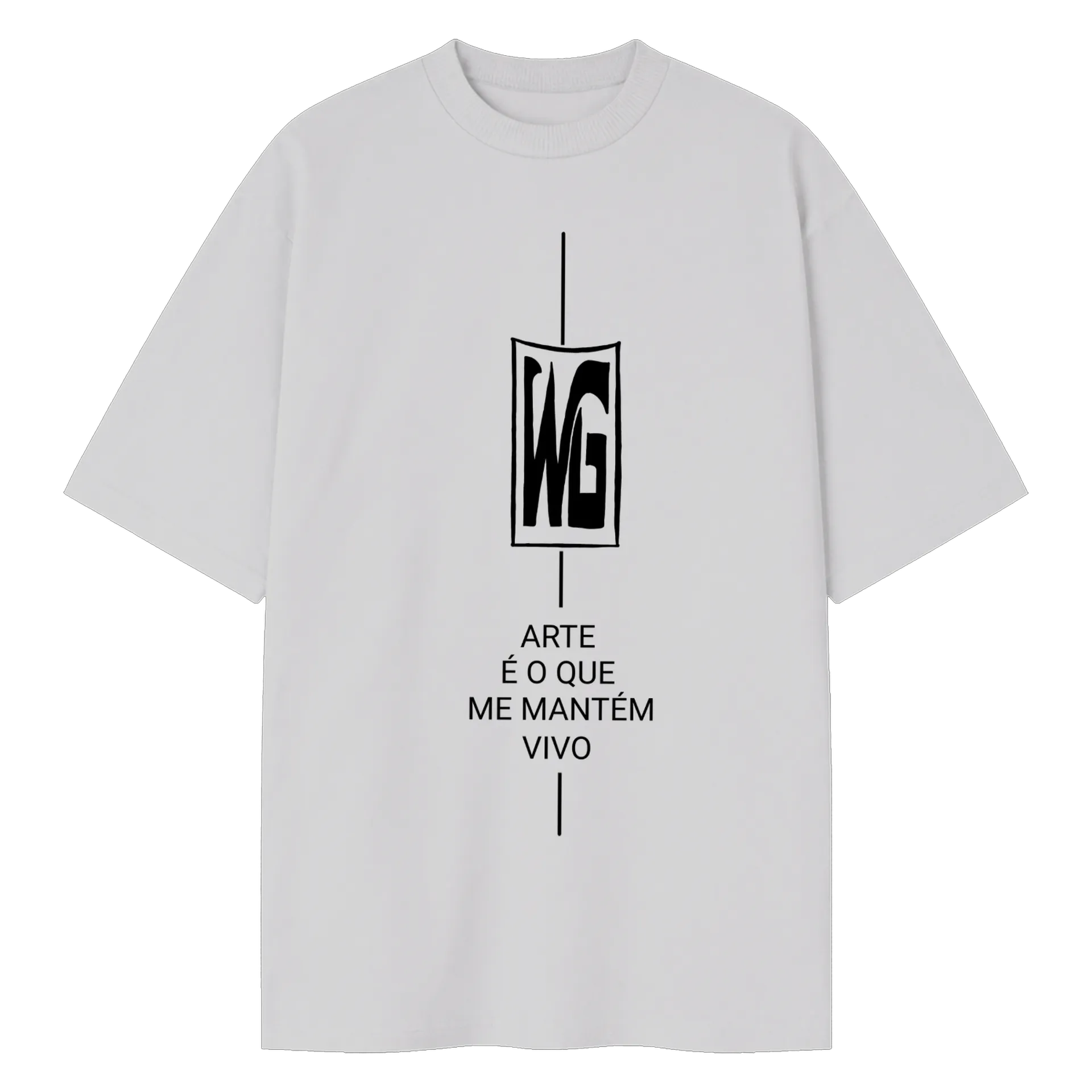 Camiseta Oversized Retrato Vampiro Monocromático 50% Algodão - Imagem 1
