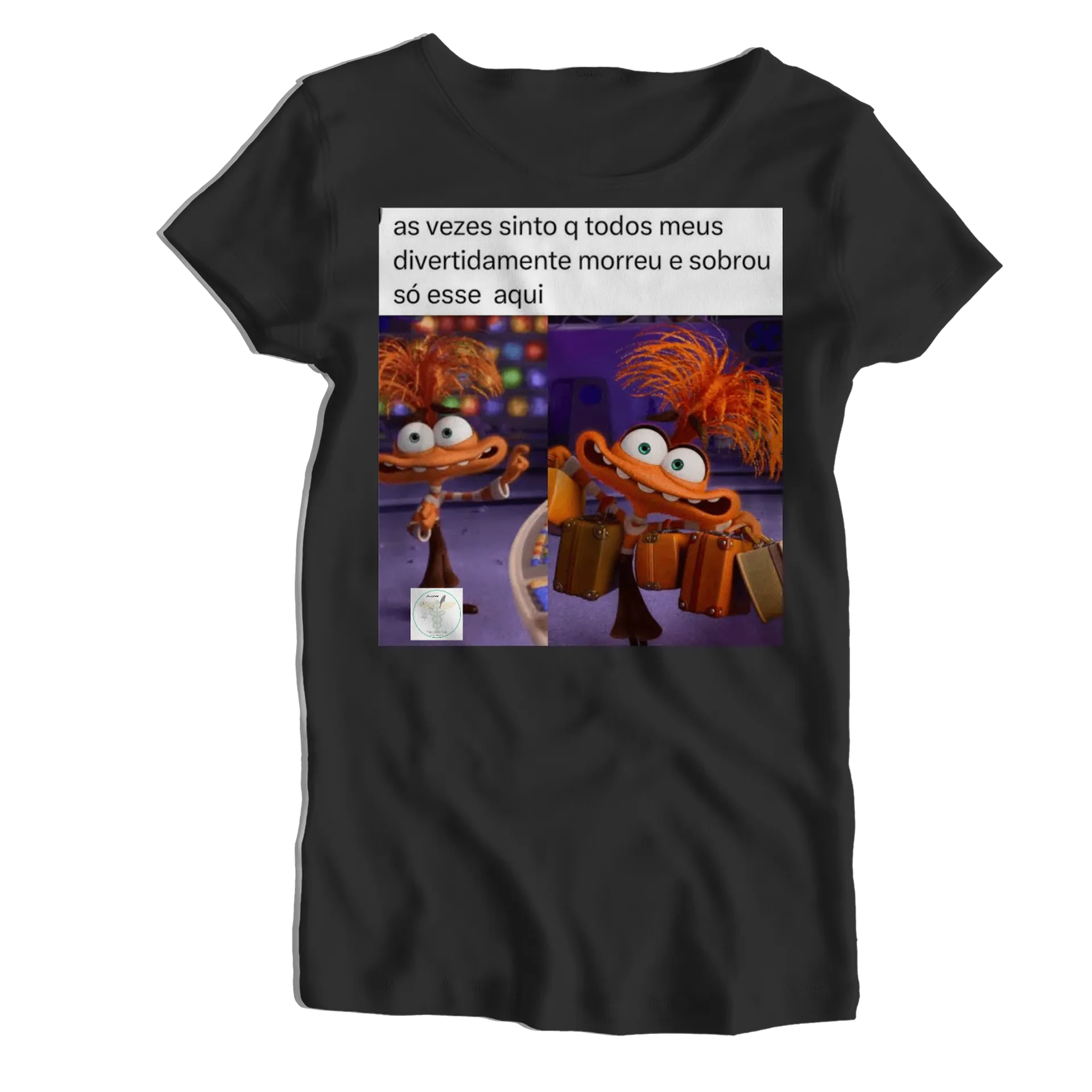 Camiseta Babylook Personagem Divertido 100% Algodão - Imagem 1