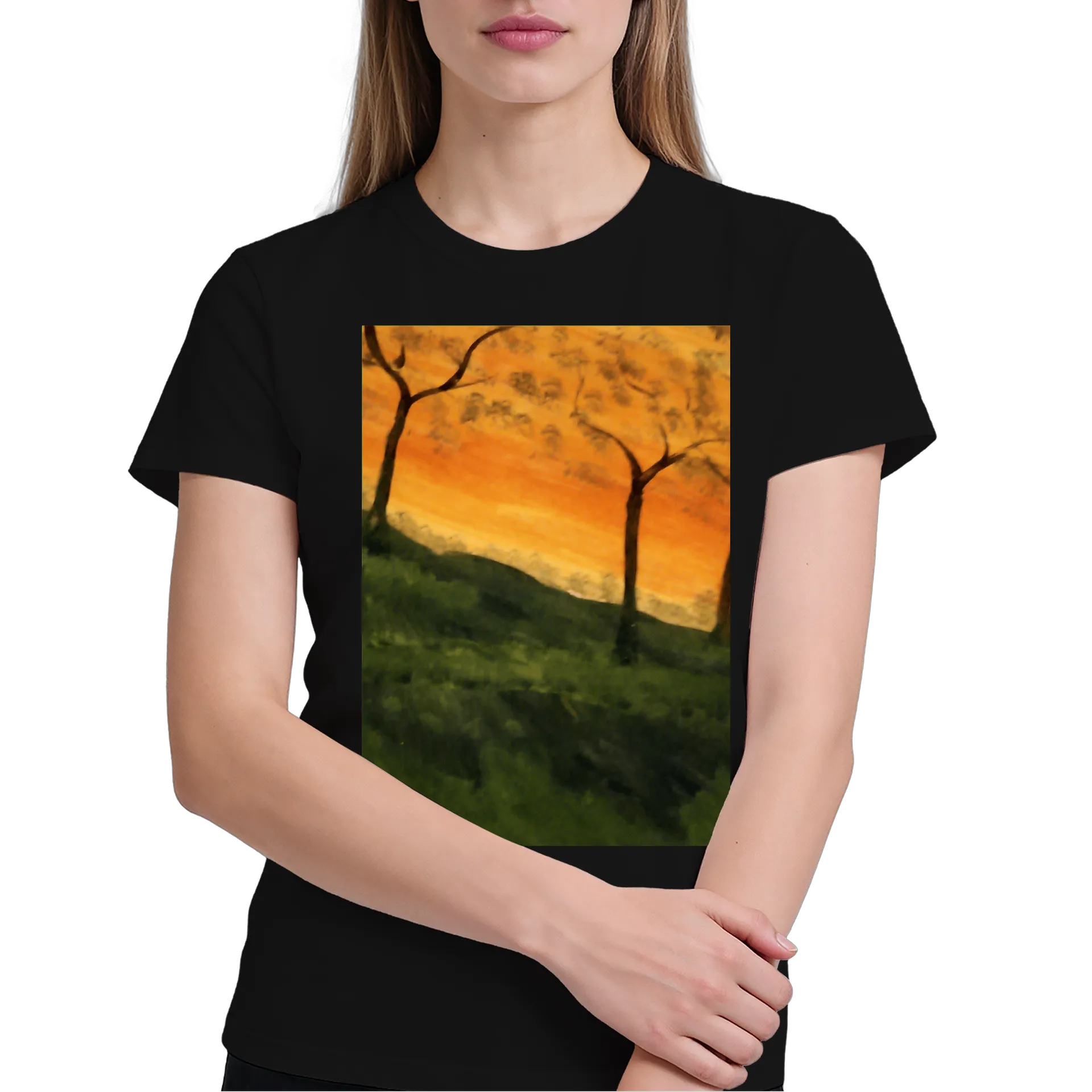 Camiseta Paisagem de Árvores ao Pôr do Sol 100% Algodão - Imagem 3