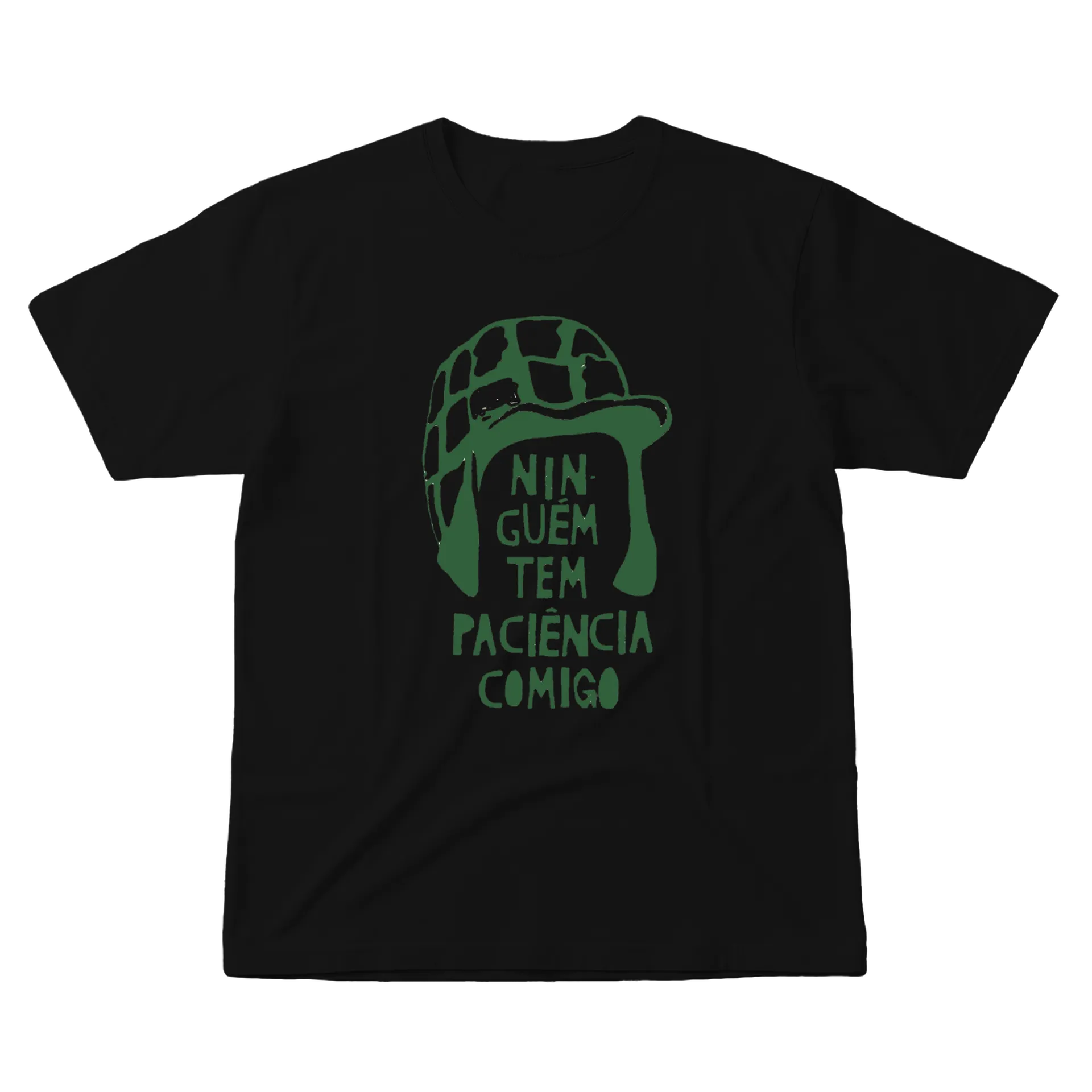 Camiseta Estampa Tipográfica Ninguém Tem Paciência 100% - Imagem 1