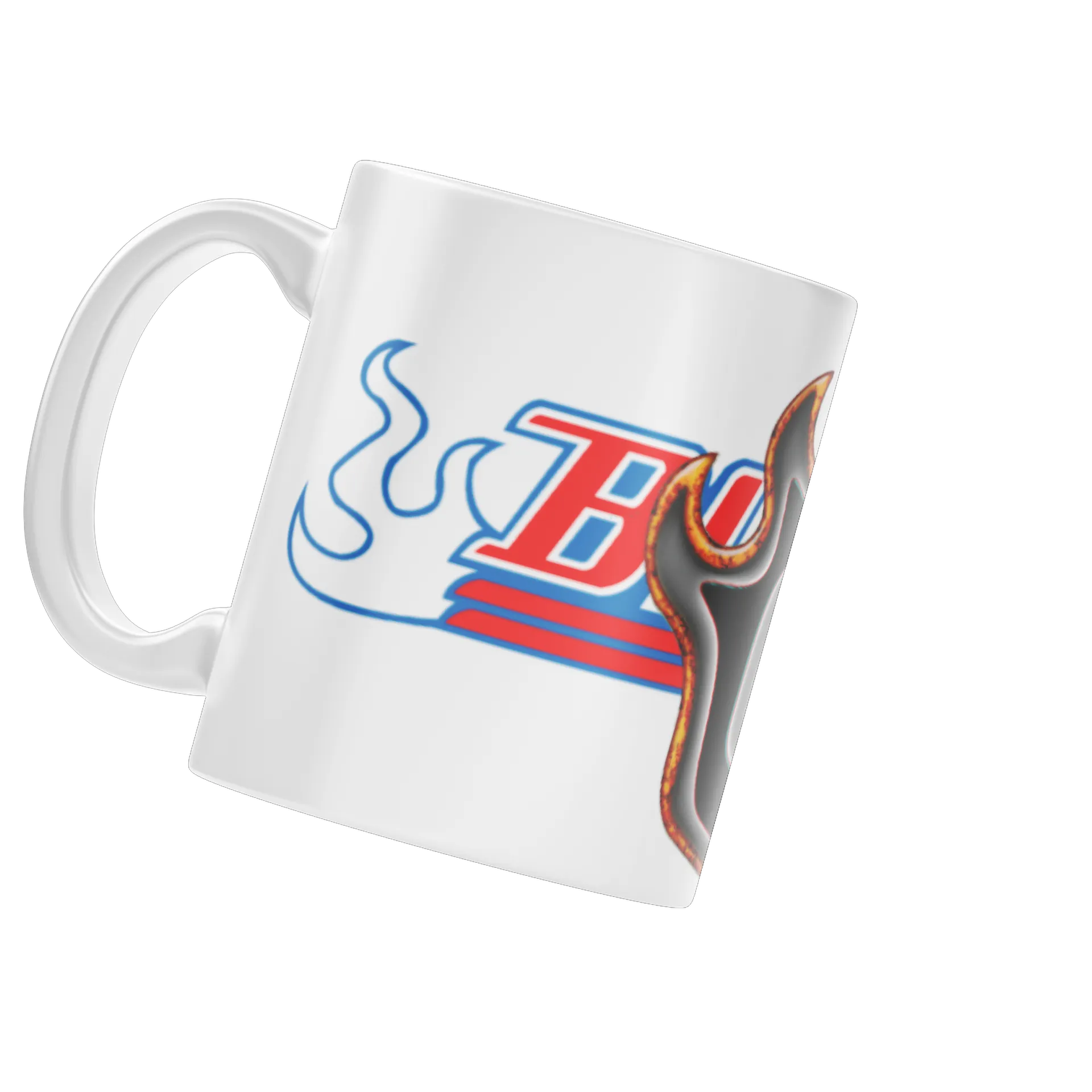 Caneca Porcelana Estampa Caveira Chamas 325ml - Imagem 3