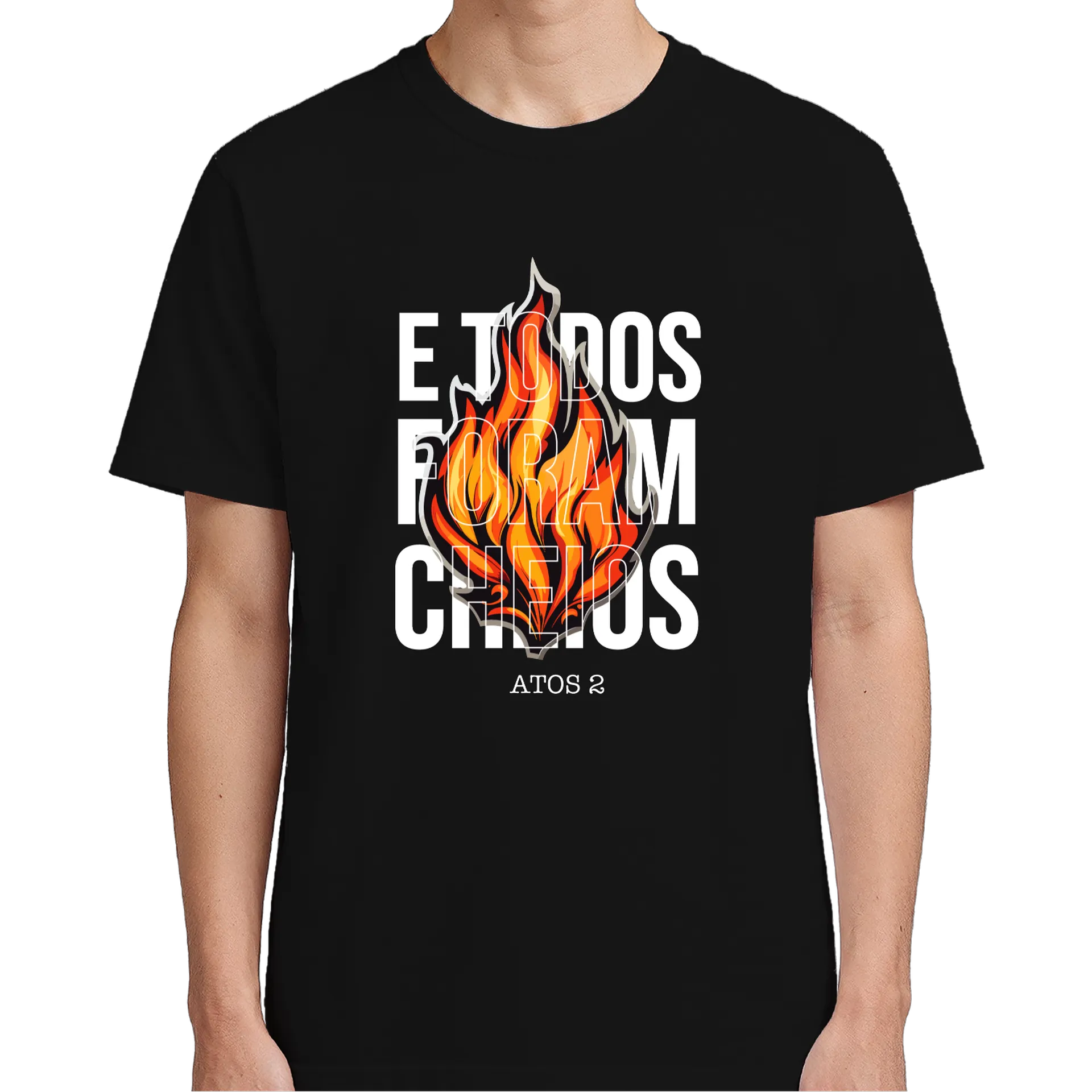 Camiseta Estampa Chama E Todos Foram Cheios 100% Algodão - Imagem 5