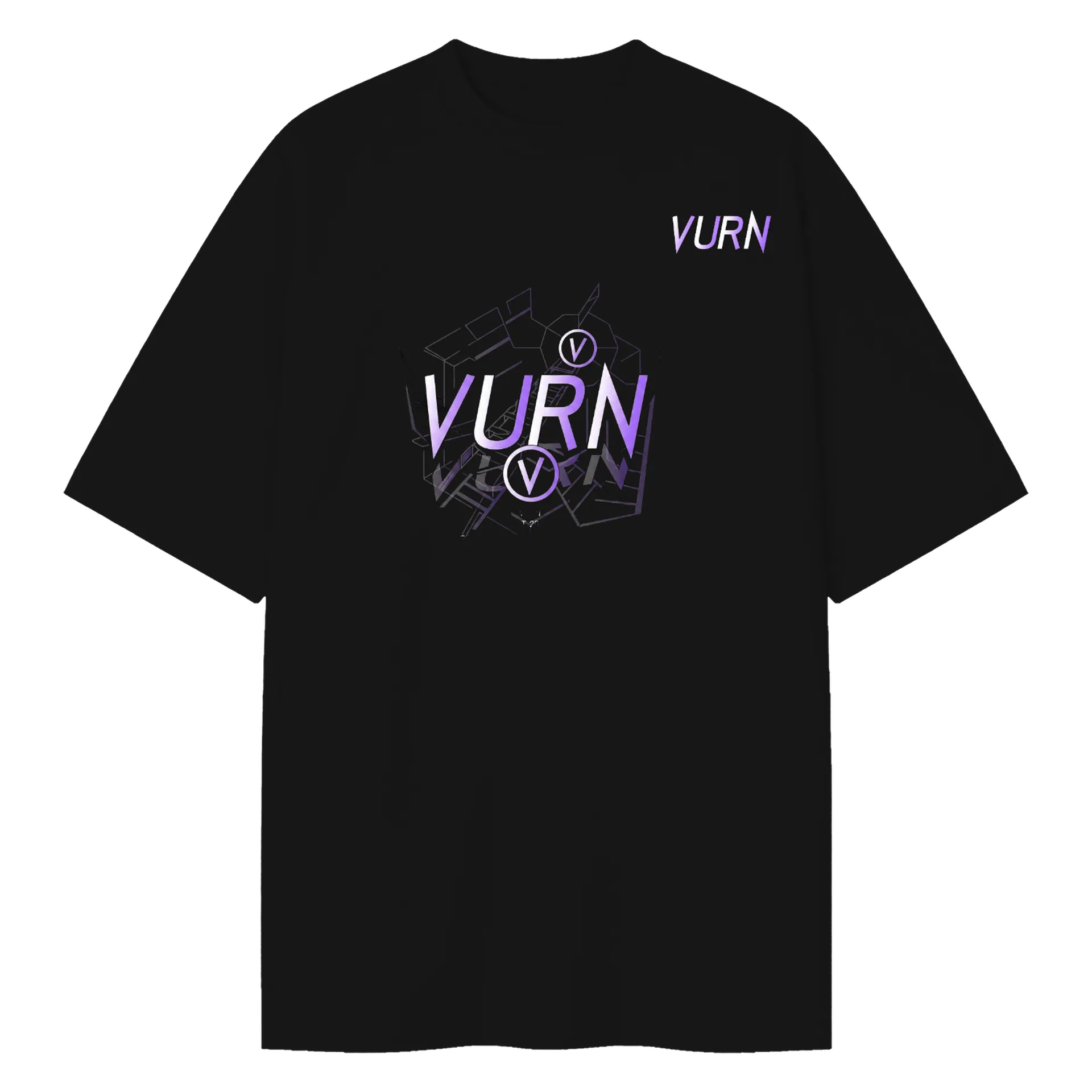 Camiseta Oversized Estampa VURN Preto 100% Algodão de WillMerch