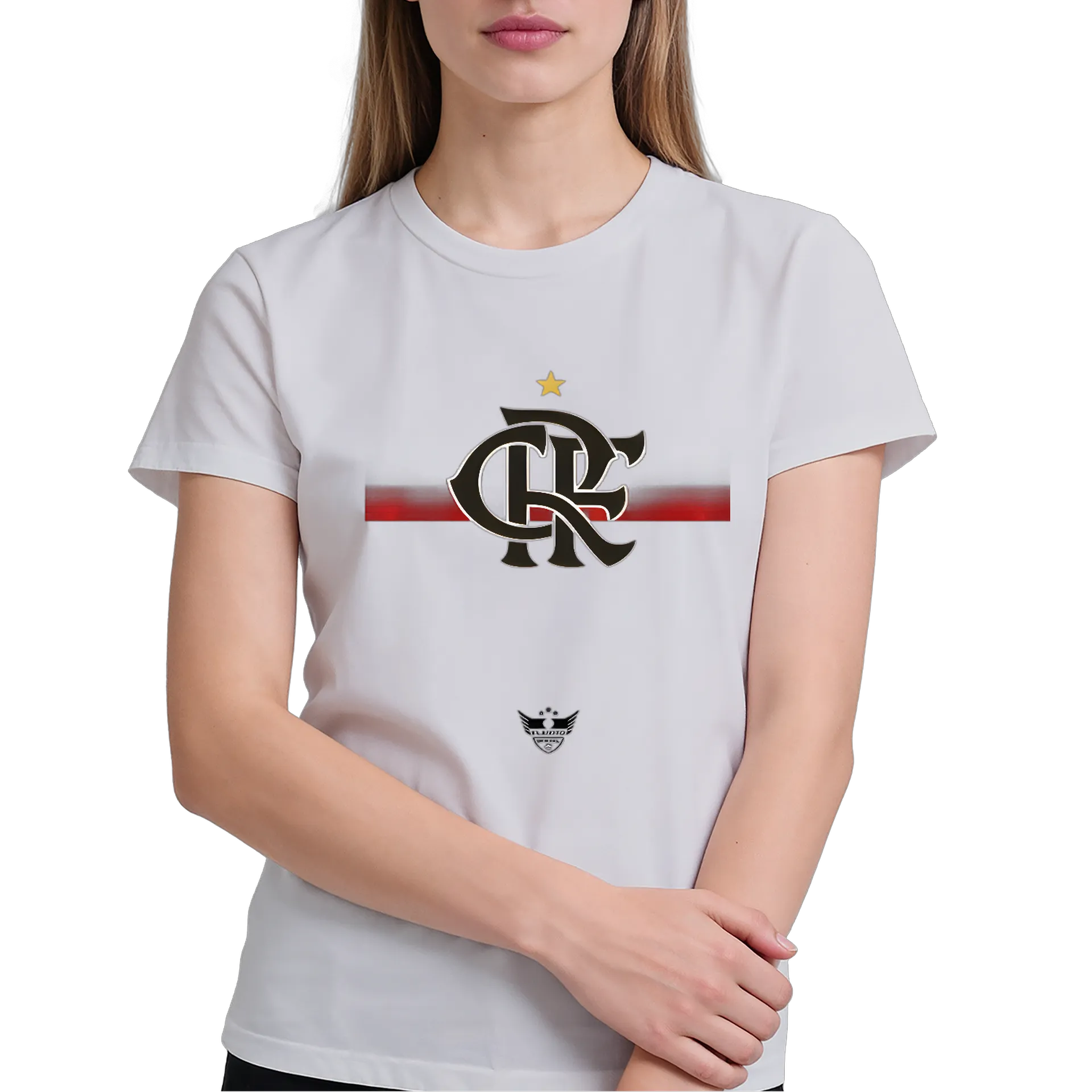 Camiseta Flamengo Logotipo Cristiano Verde 100% Algodão - Imagem 3