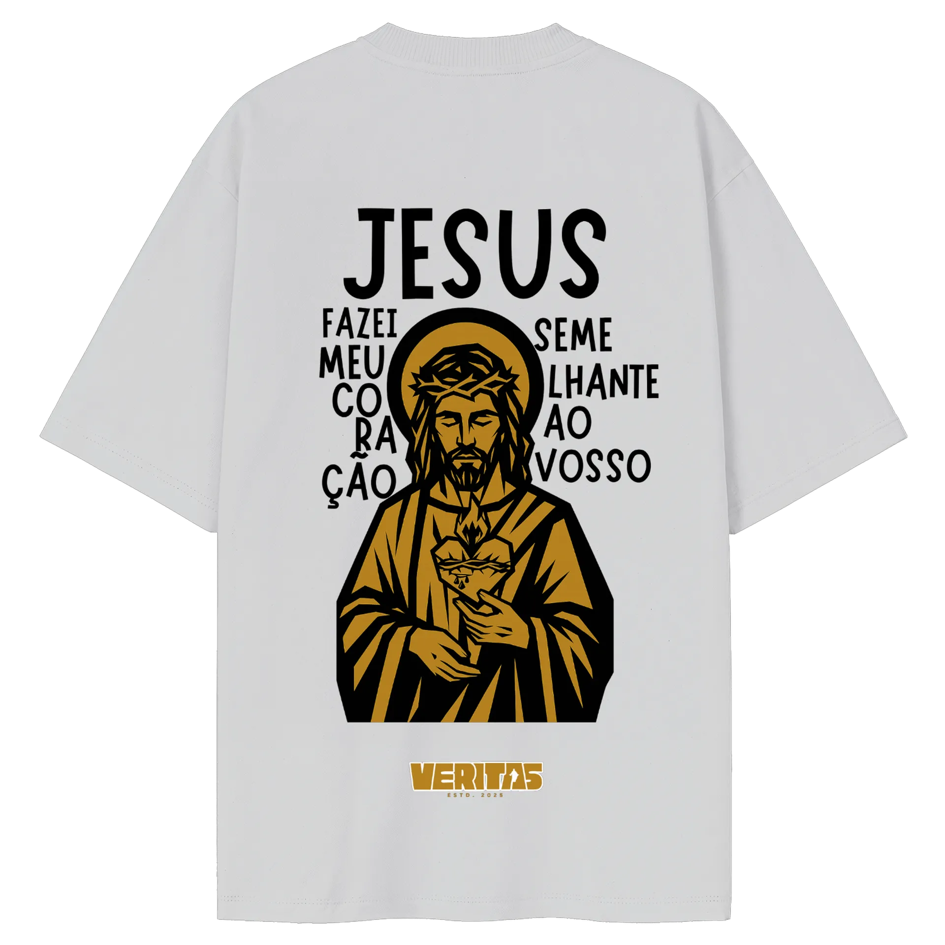 Camiseta Oversized - Sagrado Coração de Jesus - Dourado de VERITAS