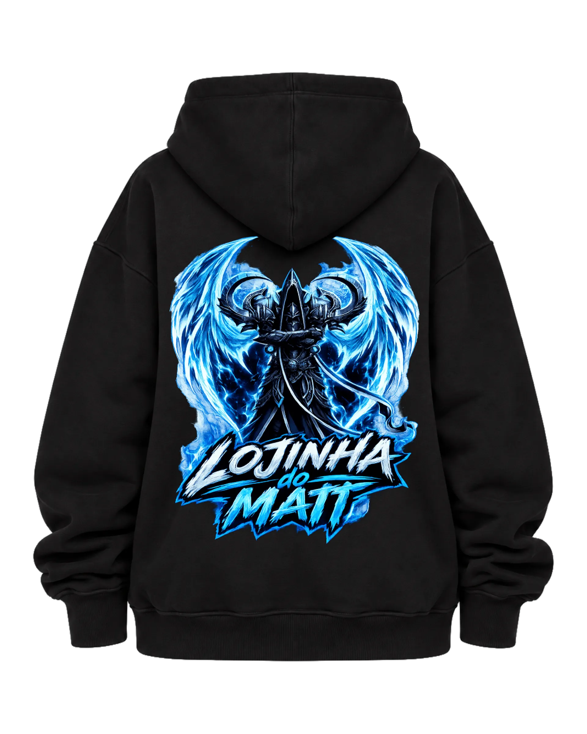 Blusa Moletom Canguru Logo Diablo IV e Arte Azul Celeste - Imagem 6