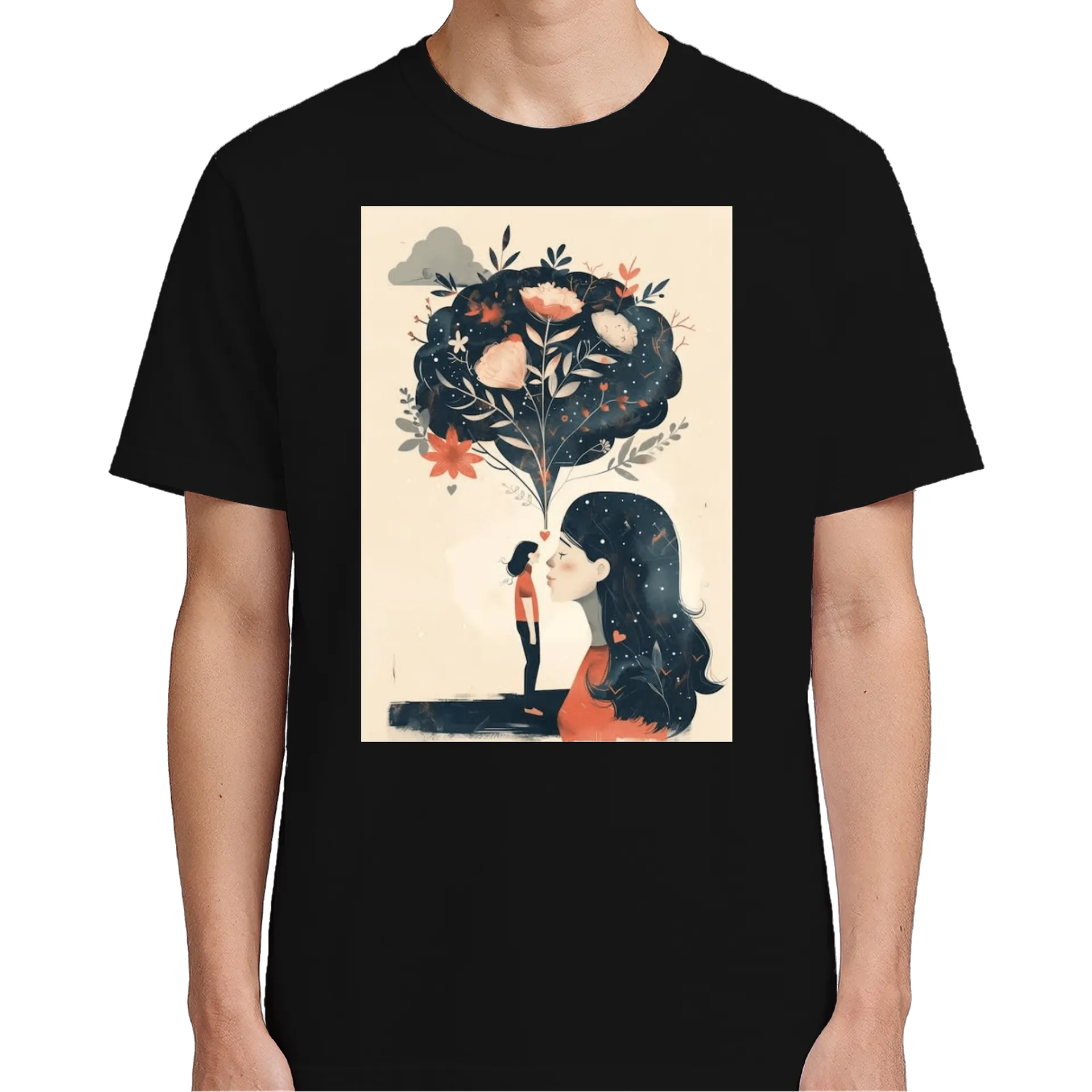 Camiseta Ilustração Flores e Corações 100% Algodão - Imagem 5