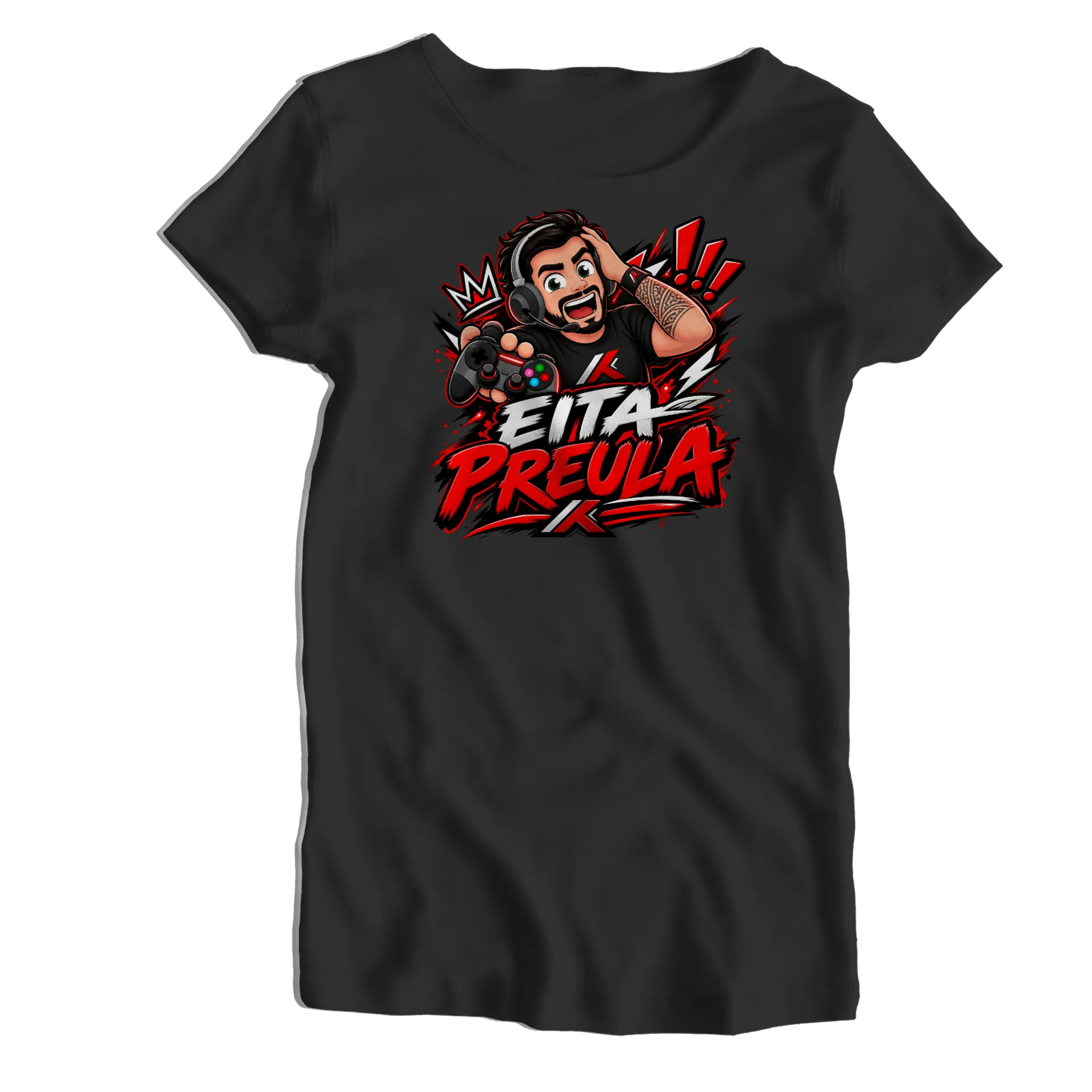 Camiseta Babylook Retrô Gamer Eita Preula 100% Algodão - Imagem 1
