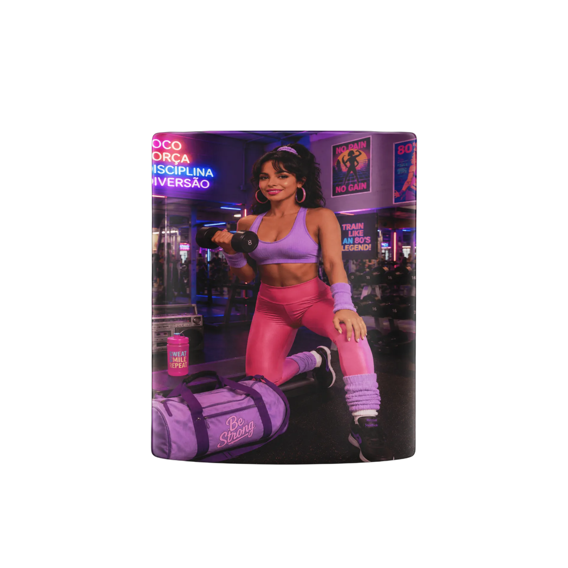 Caneca Porcelana Treino Estampa Neon 325ml - Imagem 3