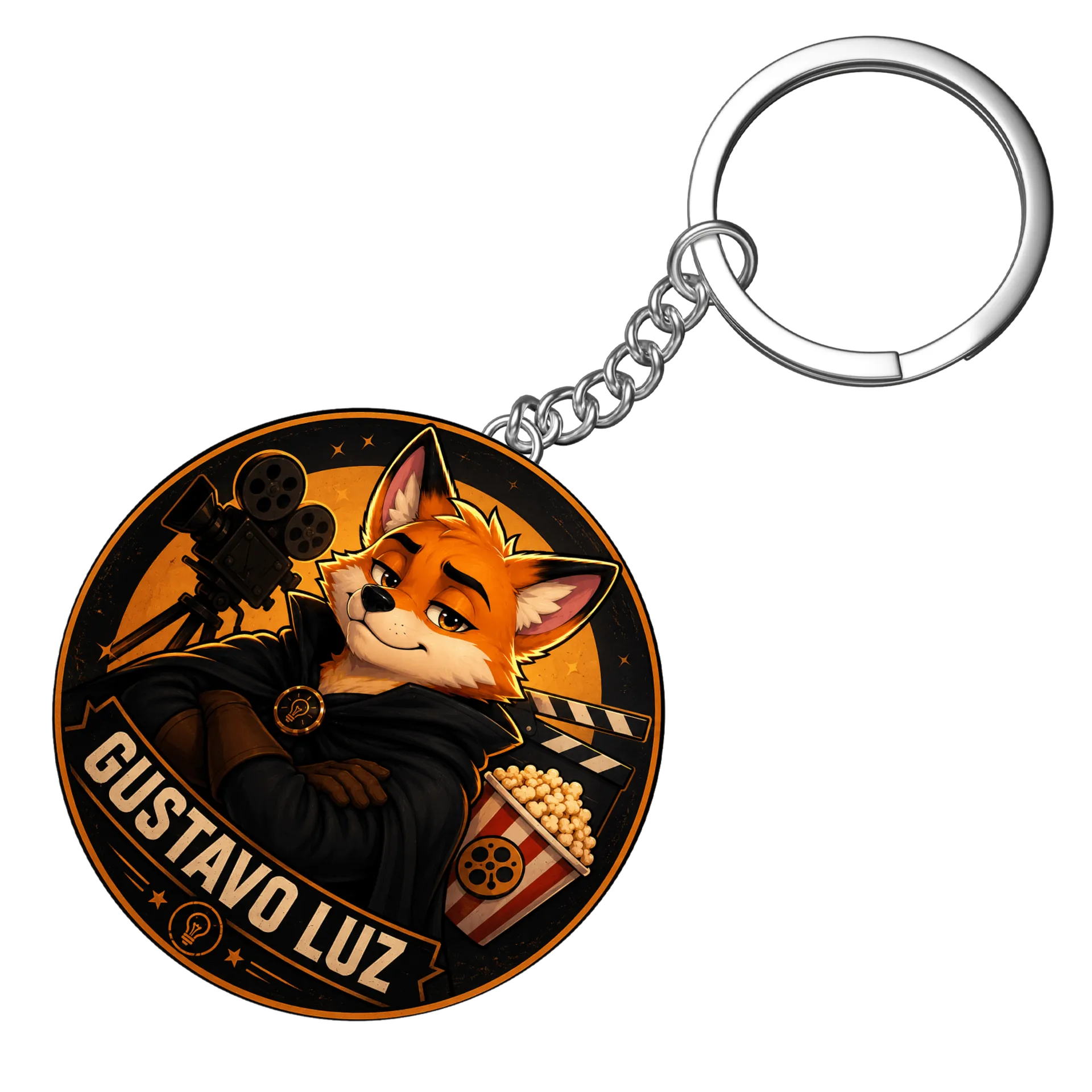 Chaveiro MDF Filme Foxy Luz Cinematográfica Estilo Ilustrado - Imagem 4