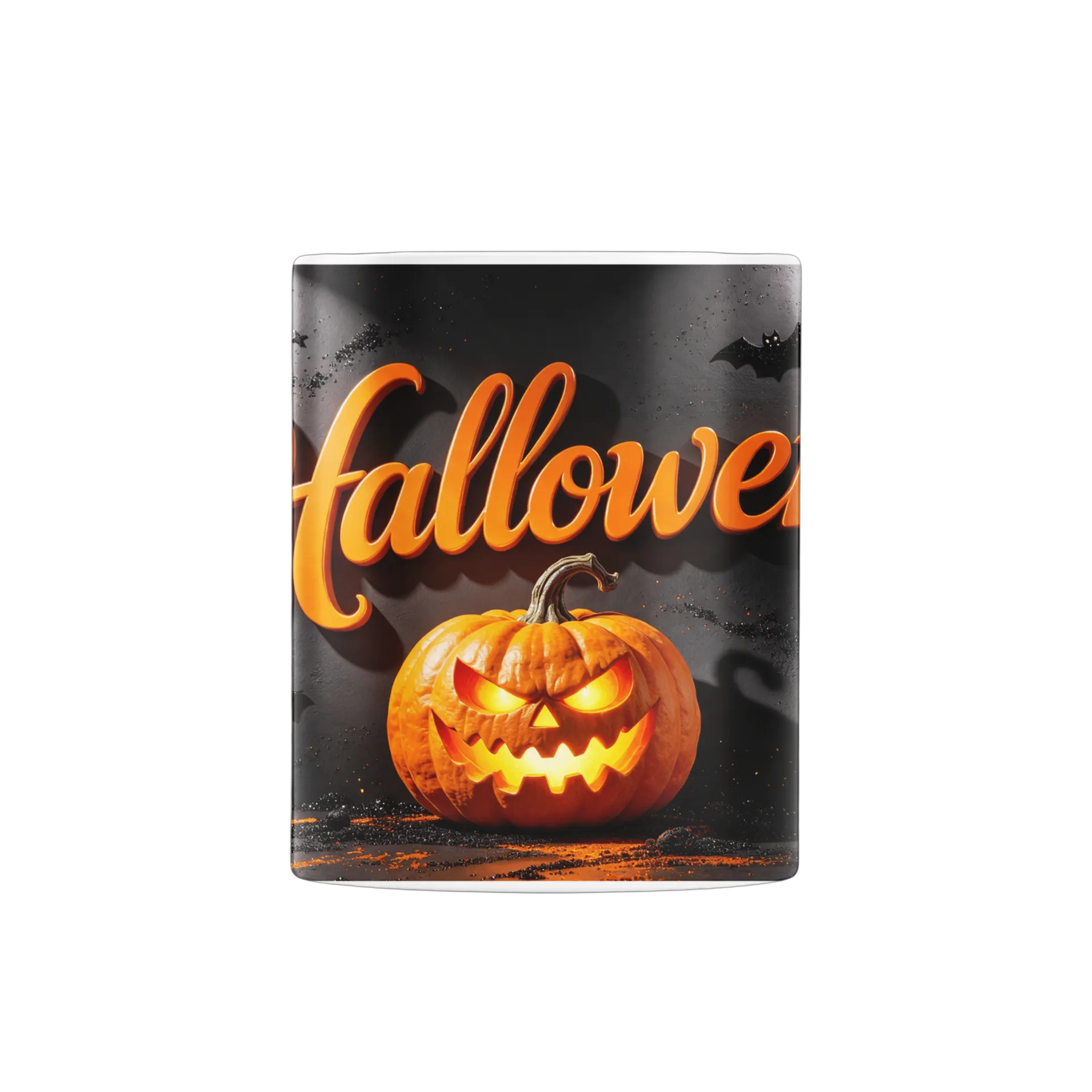 Caneca Halloween Abóbora Macabra Tipografia Laranja 325ml - Imagem 2