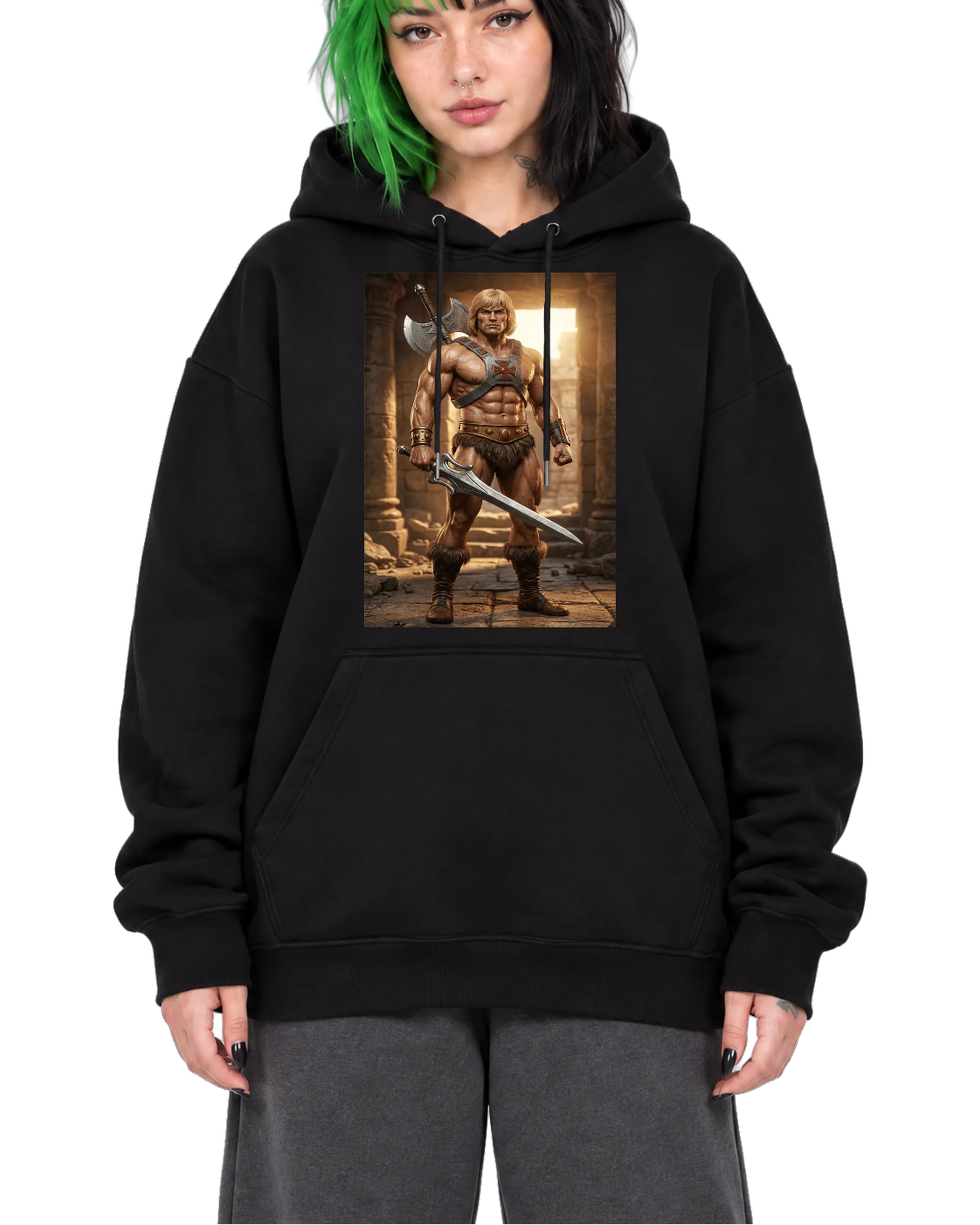 Blusa Moletom Guerreiro Bárbaro Realista Machado Espada - Imagem 1