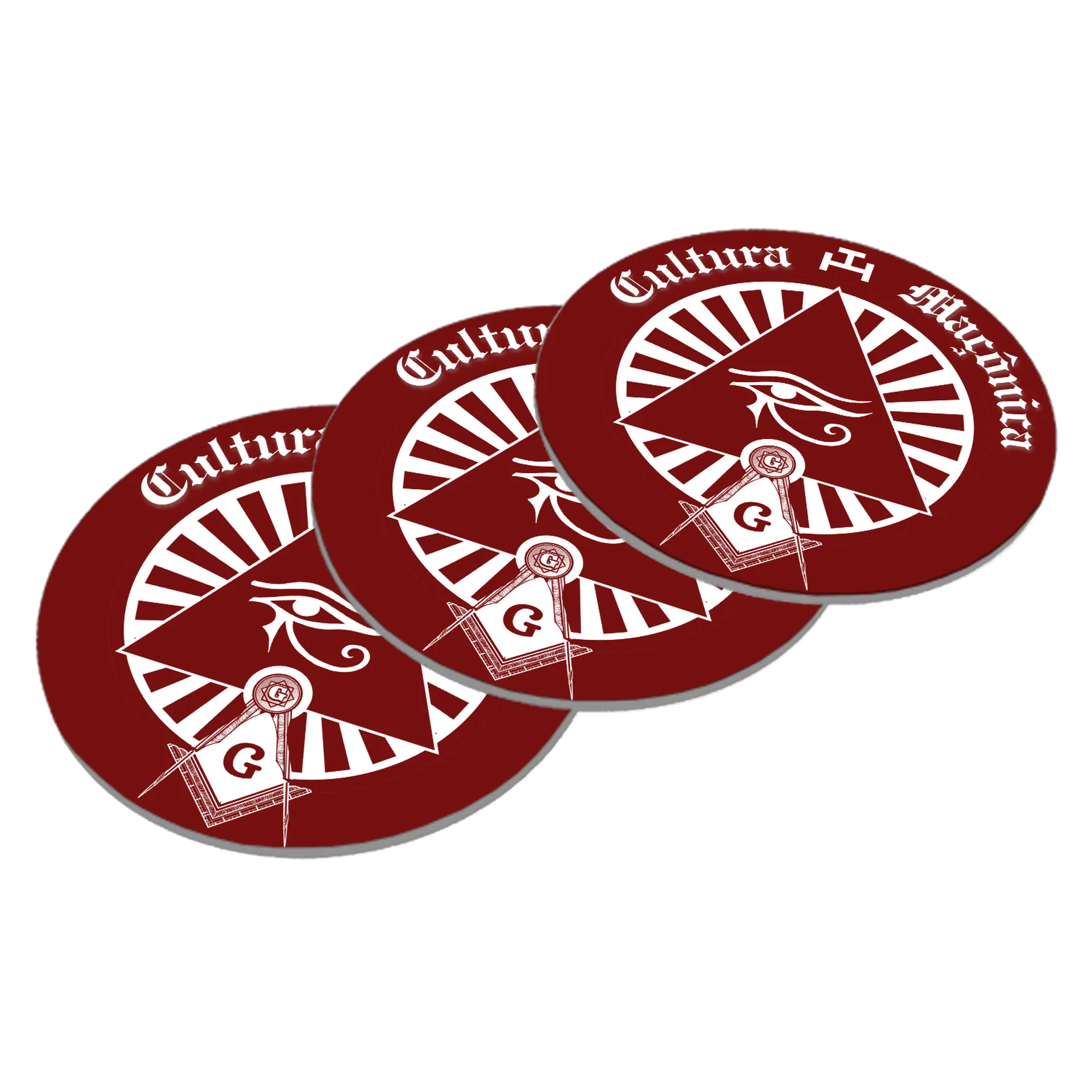 Porta-copos com logo Cultura Maçônica na cor Vinho de Cultura Maçônica — imagem 2 de 3