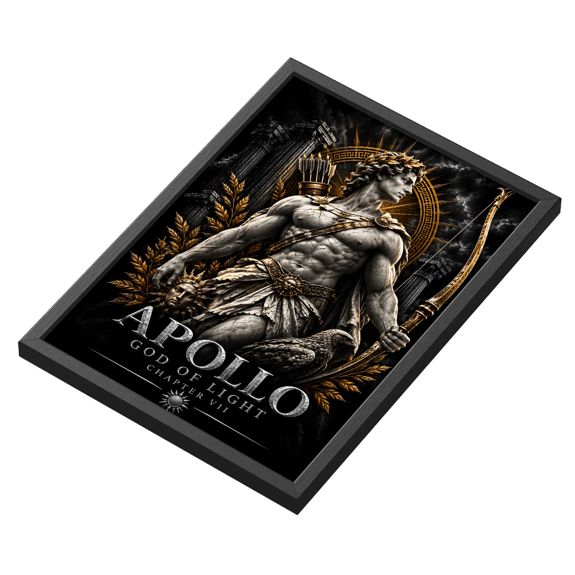 Quadro Apollo Deus da Luz Estilo Mitológico A3 com Vidro de IronFitStreet — imagem 3 de 3