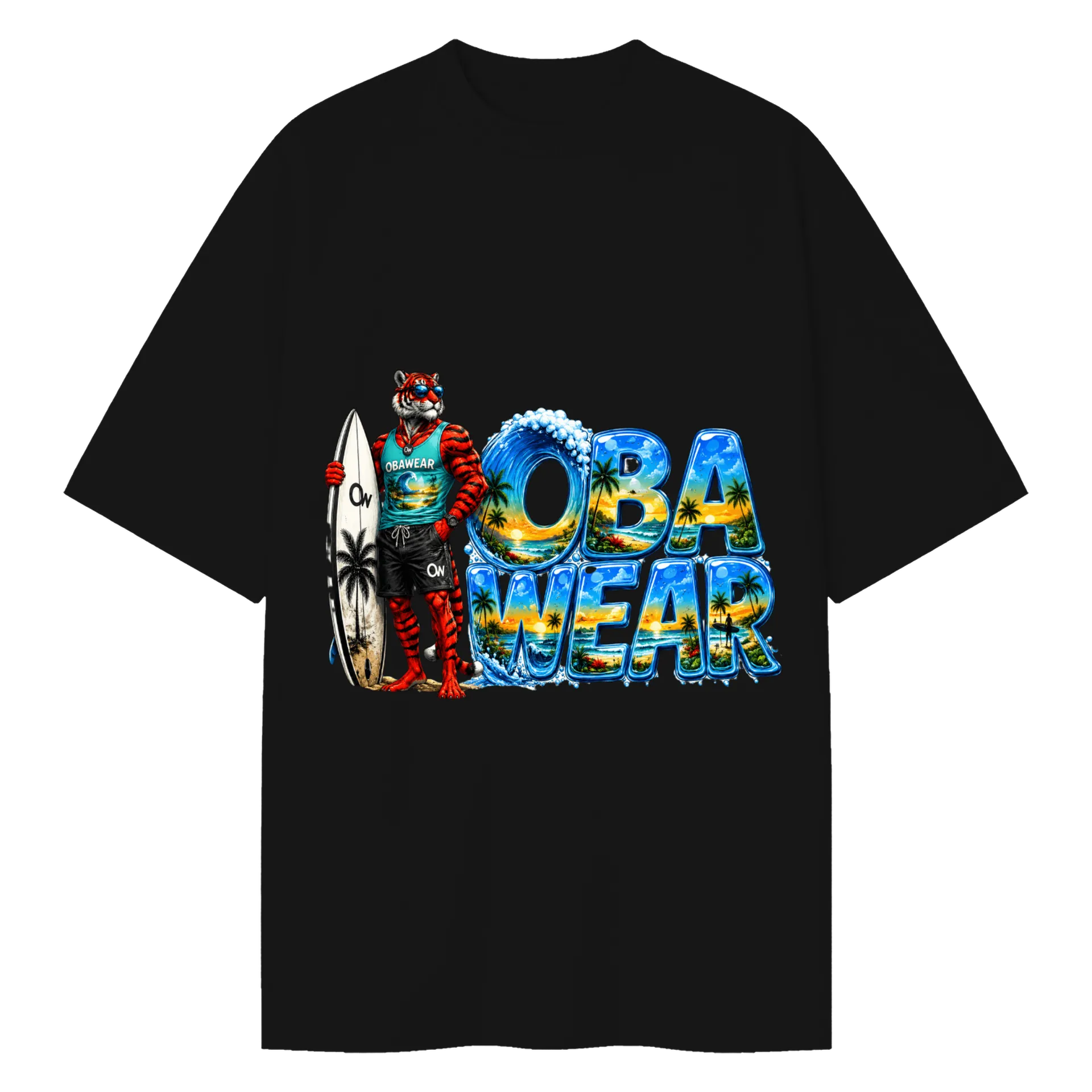 Camiseta Oversized Red Tiger Surf OBAWEAR  - Imagem 1