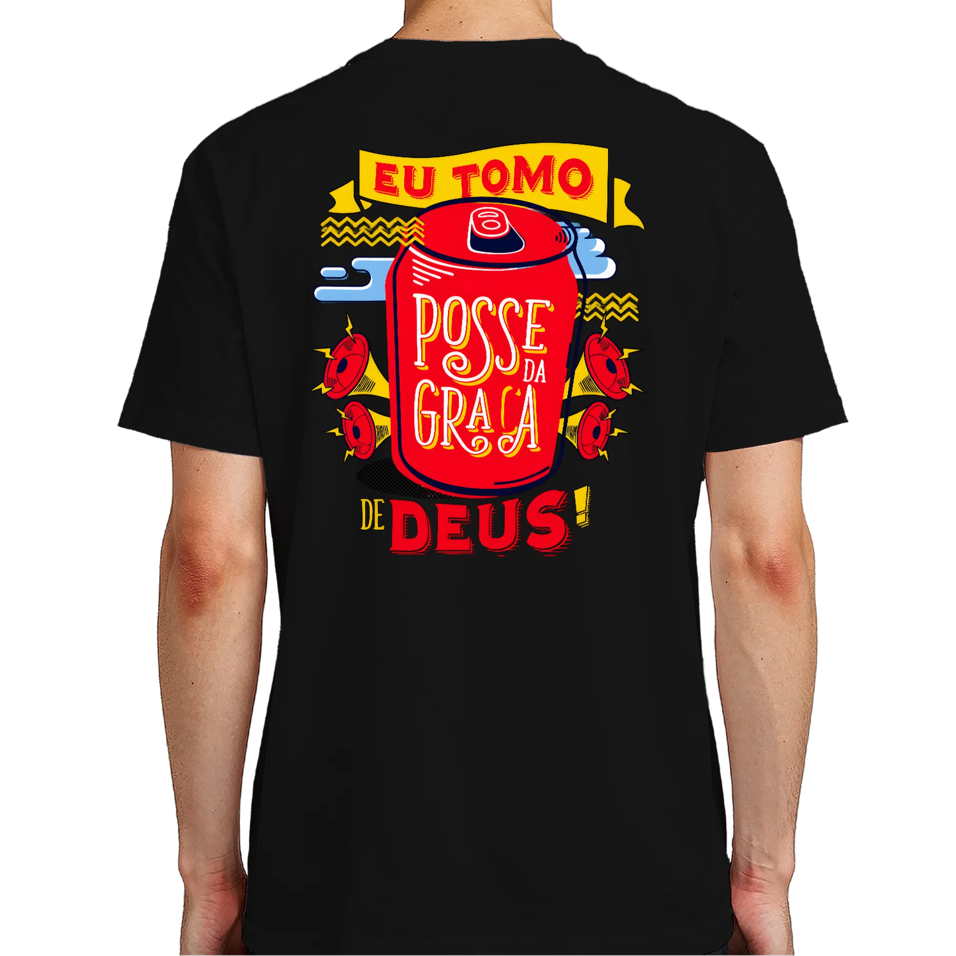 Camiseta Estampa Tipográfica Eu Tomo Posse da Graça 100% - Imagem 6