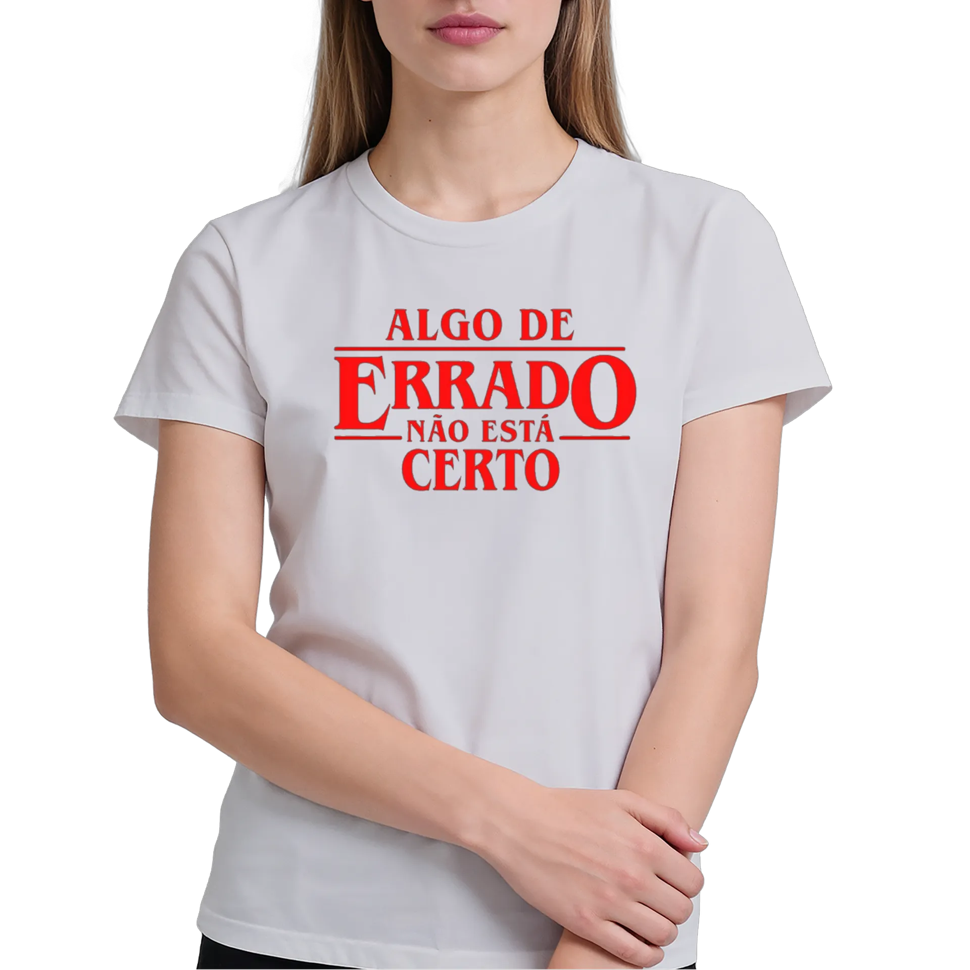 Camiseta Estampa Tipográfica Algo de Errado 100% Algodão - Imagem 4