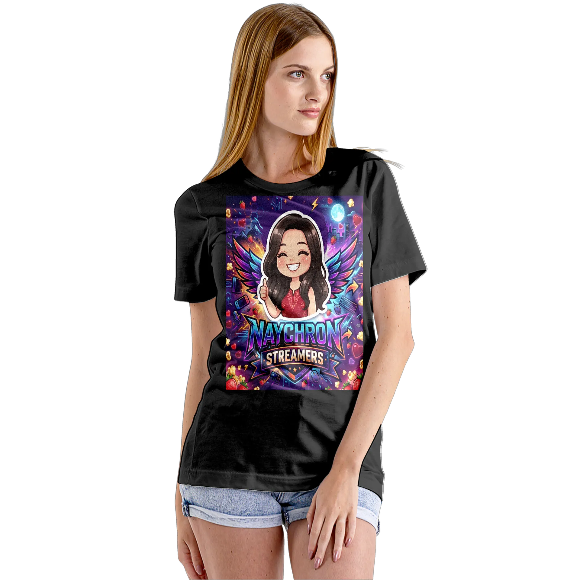 Camiseta Babylook Naychron Streamers Estilo Cartoon 100% - Imagem 5
