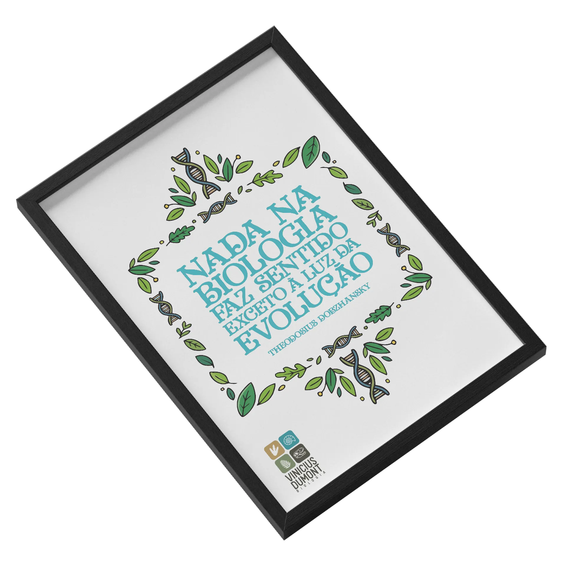 Quadro Tipográfico Evolução Biológica A3 MDF e Vidro - Imagem 2