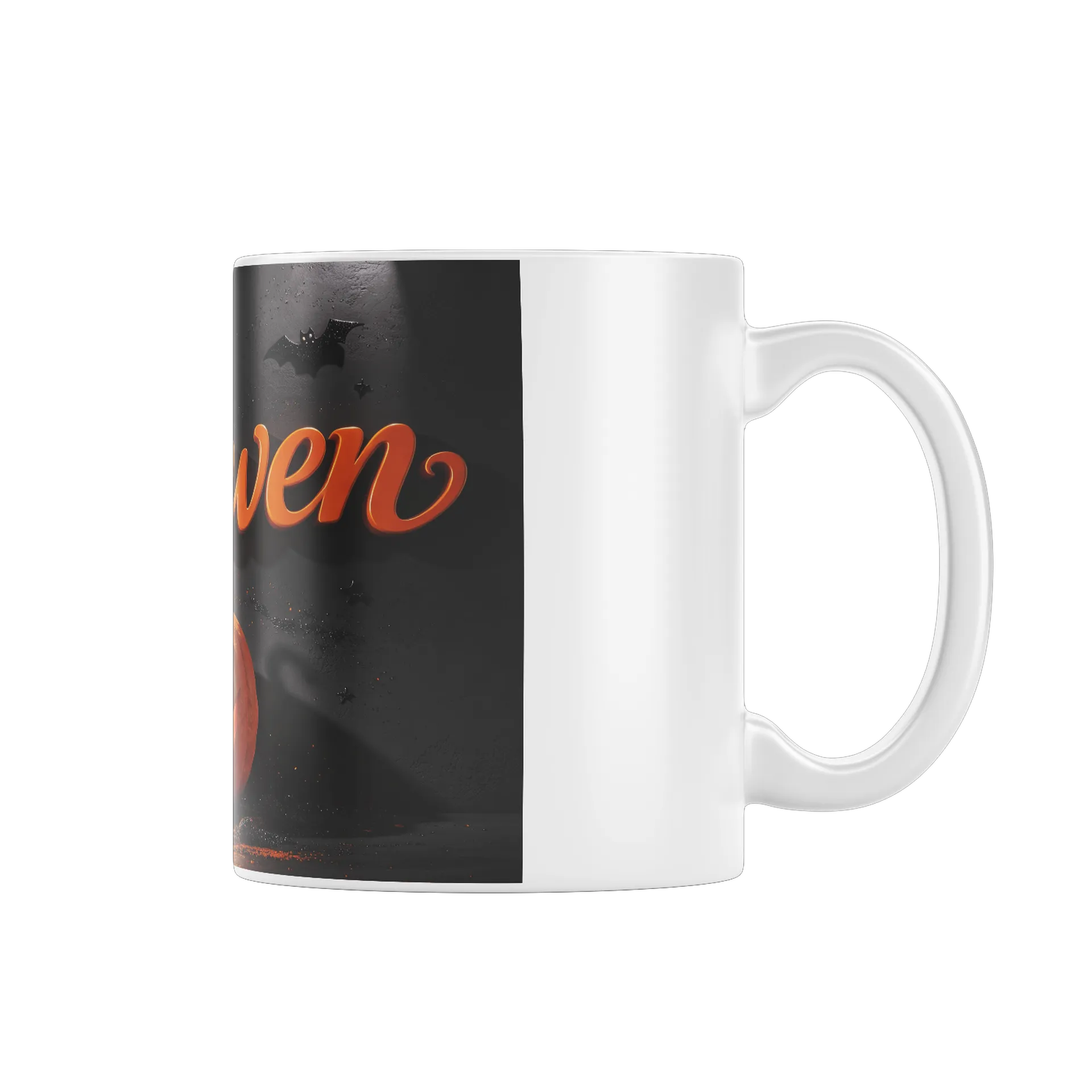 Caneca Halloween Abóbora Macabra Tipografia Laranja 325ml - Imagem 1