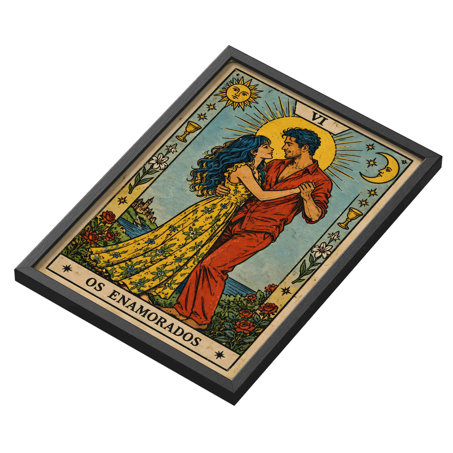 Quadro Os Enamorados Estampa Tons Mostruários A3 com Vidro - Imagem 3