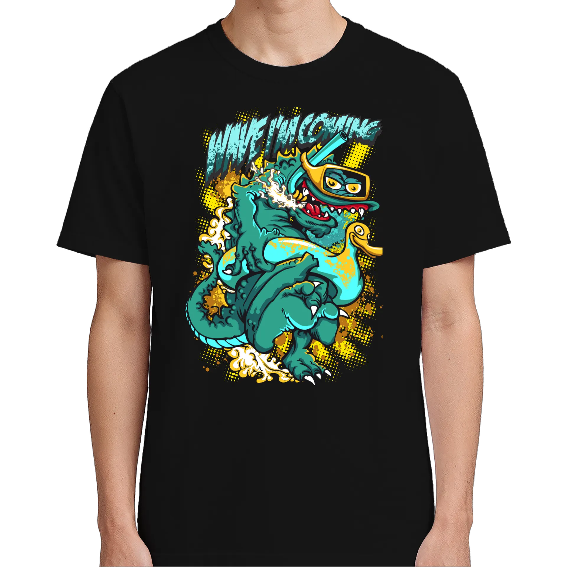 Camiseta Monstro Dinossauro Azul 100% Algodão - Imagem 5