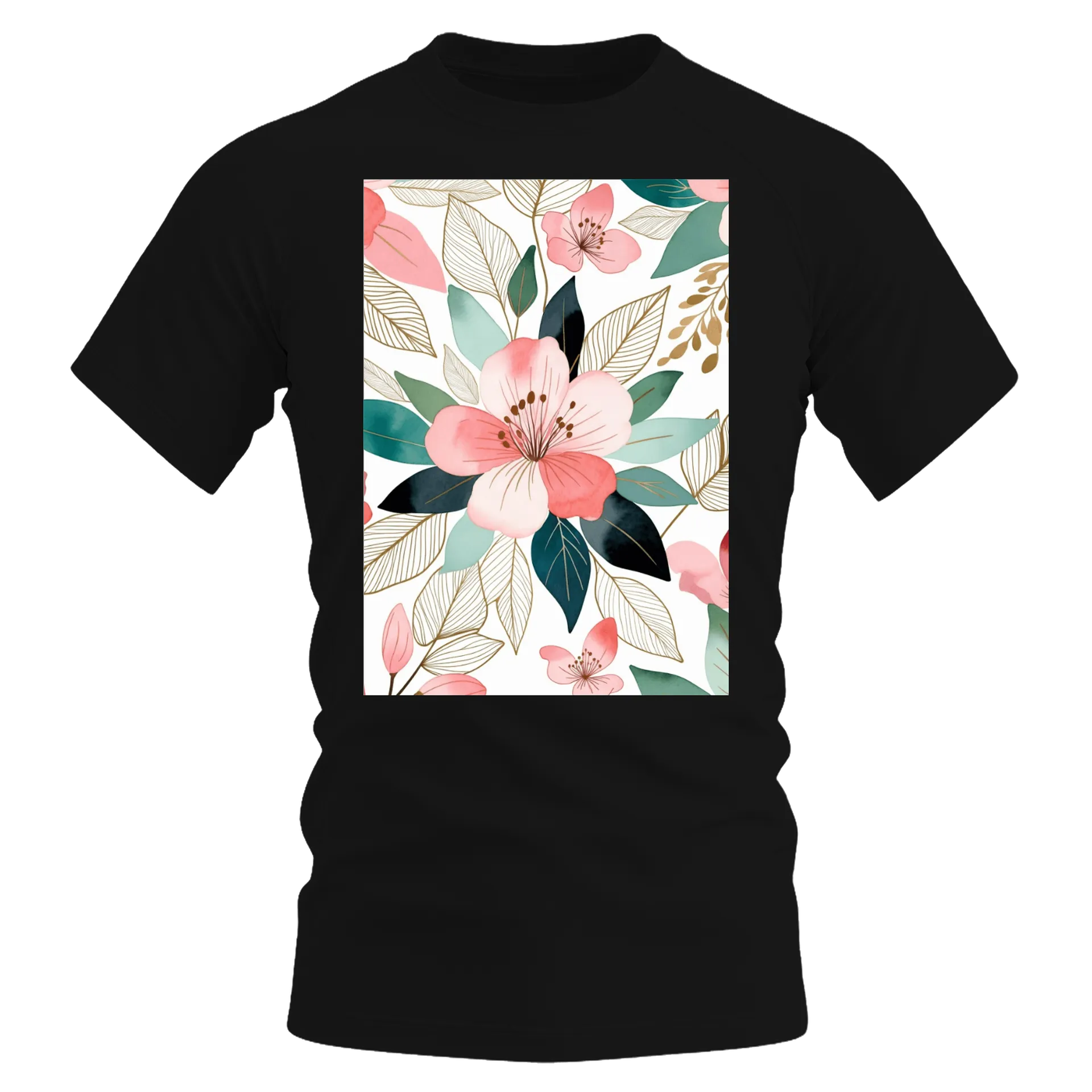 Camiseta Dry Fit Estampa Floral Rosa 100% Polyester de Lunara