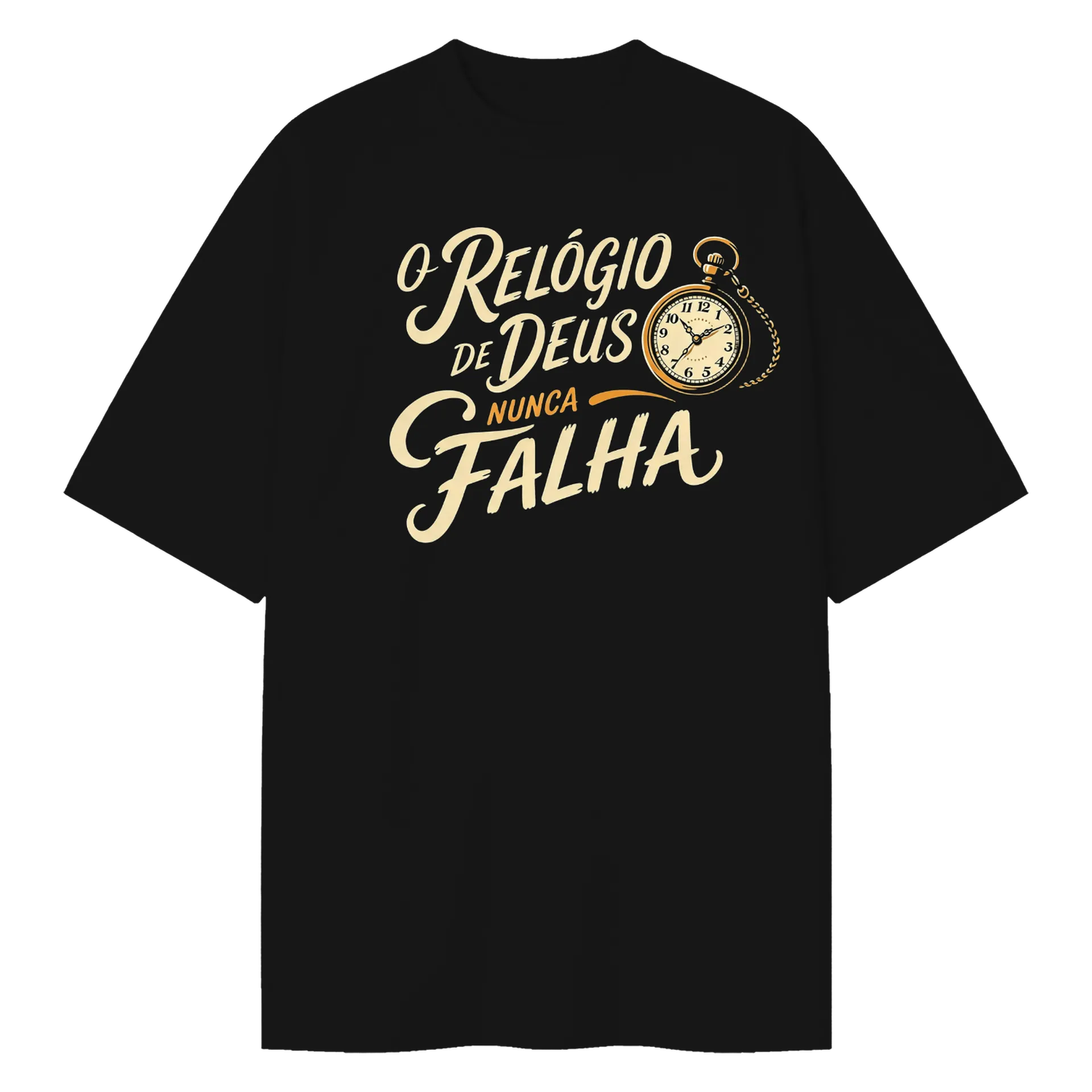Camiseta Oversized Relógio de Deus de UP STORY COLLECTION — imagem 1 de 6