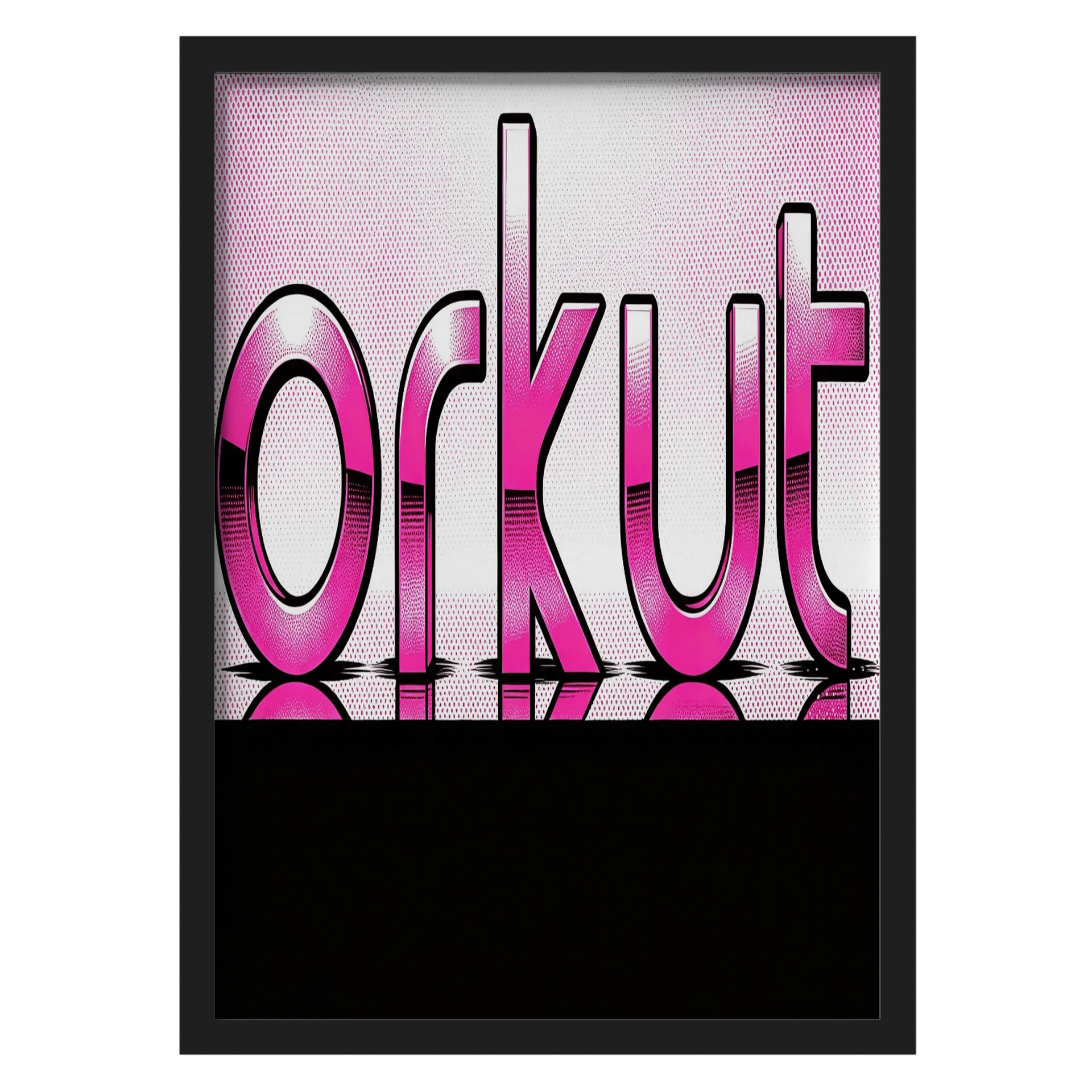 Quadro Texto Gótico Rosa A3 com Vidro MDF - Imagem 1