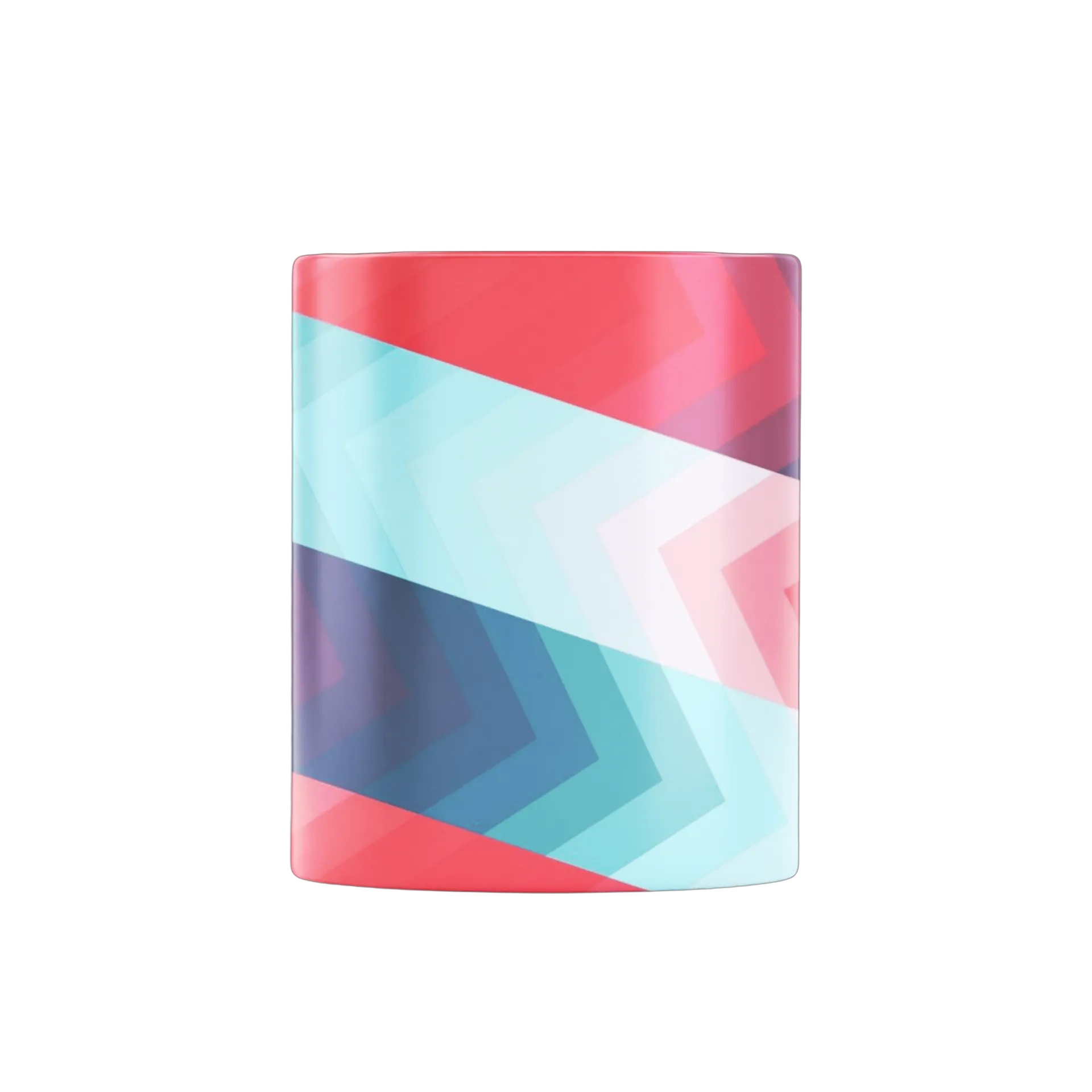 Caneca Porcelana Estampa Geométrica Azul Rosa 325ml - Imagem 2