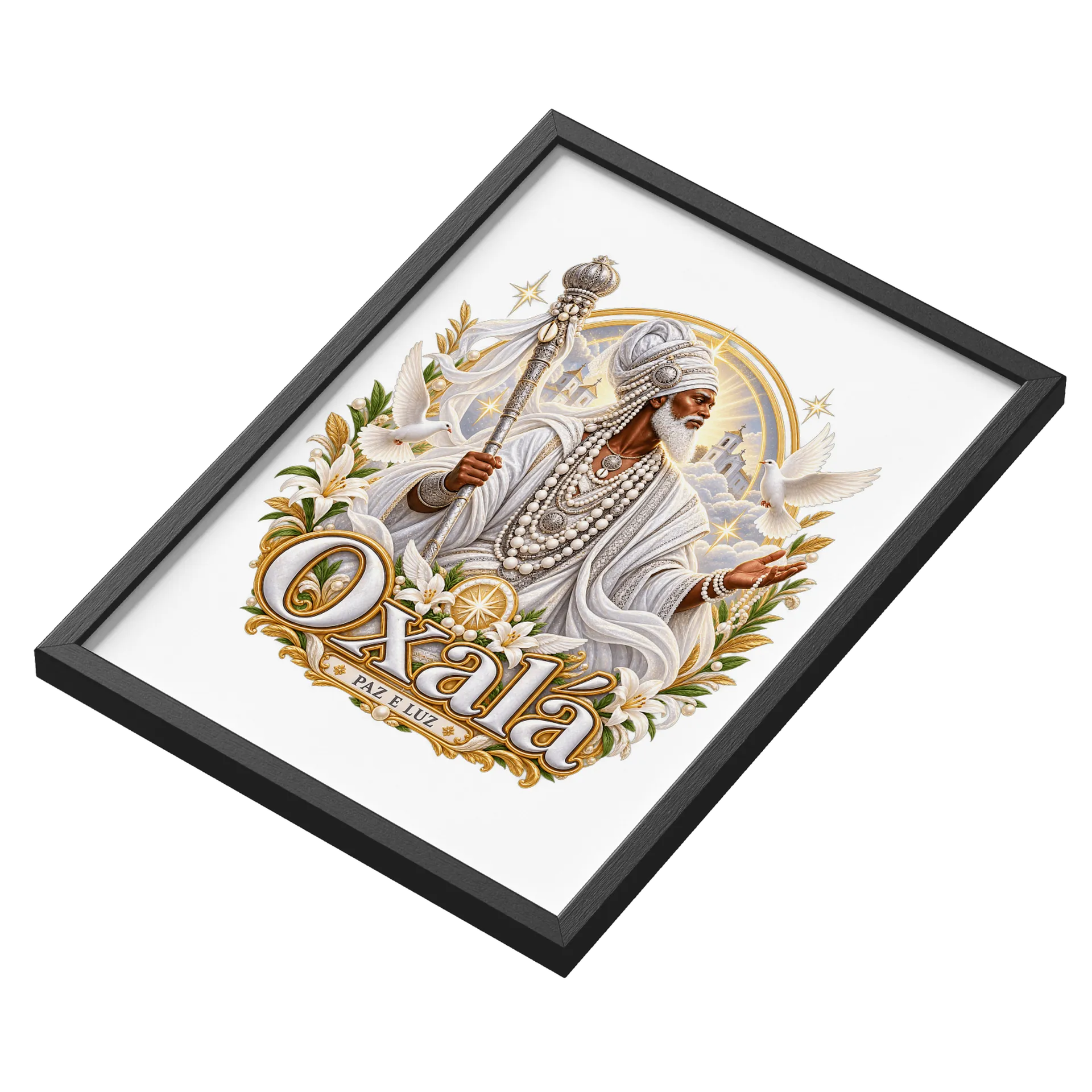 Quadro Oxalá Com Vidro de Girassol Místico  — imagem 3 de 3