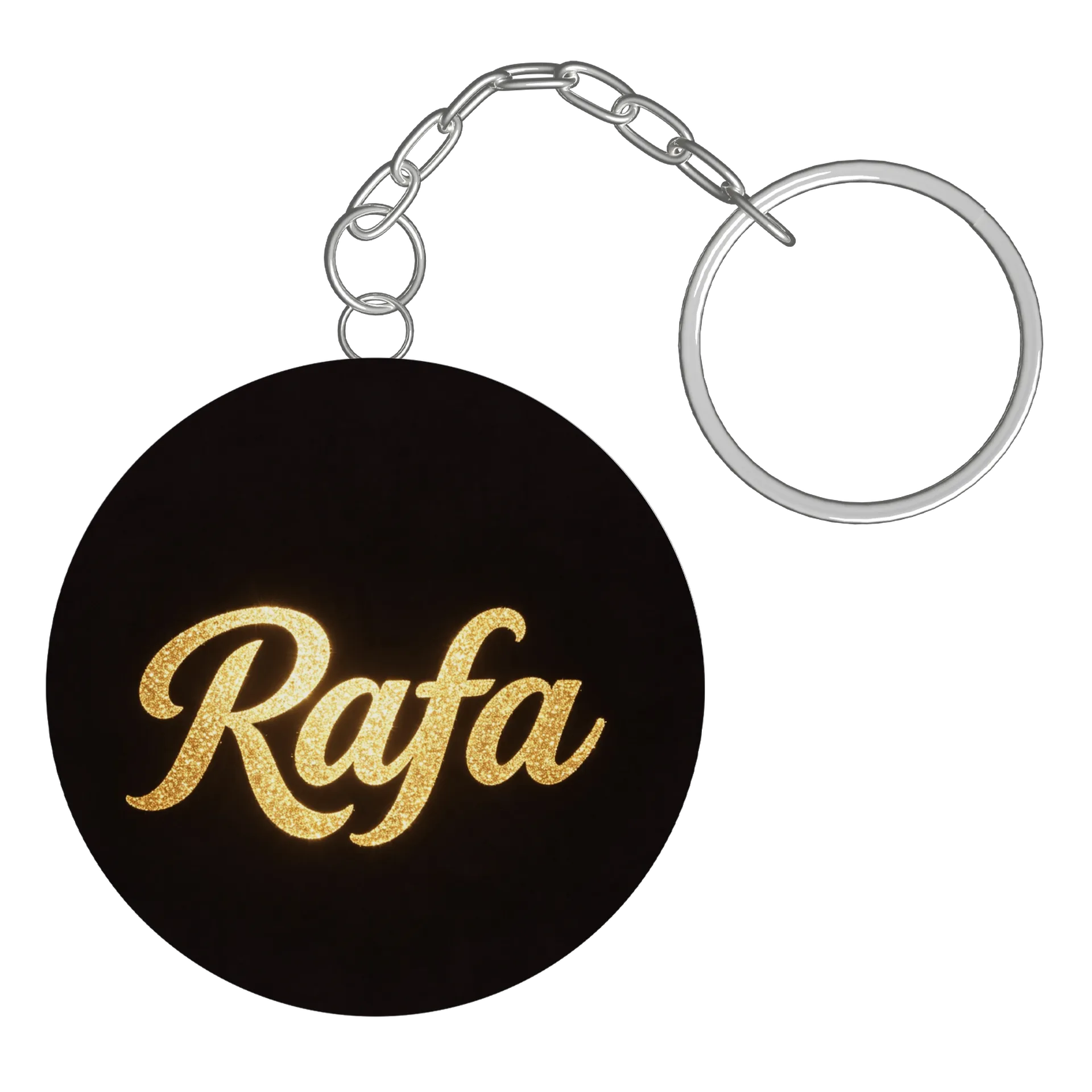 Chaveiro MDF Nome Rafa Estampa Dourada - Imagem 2