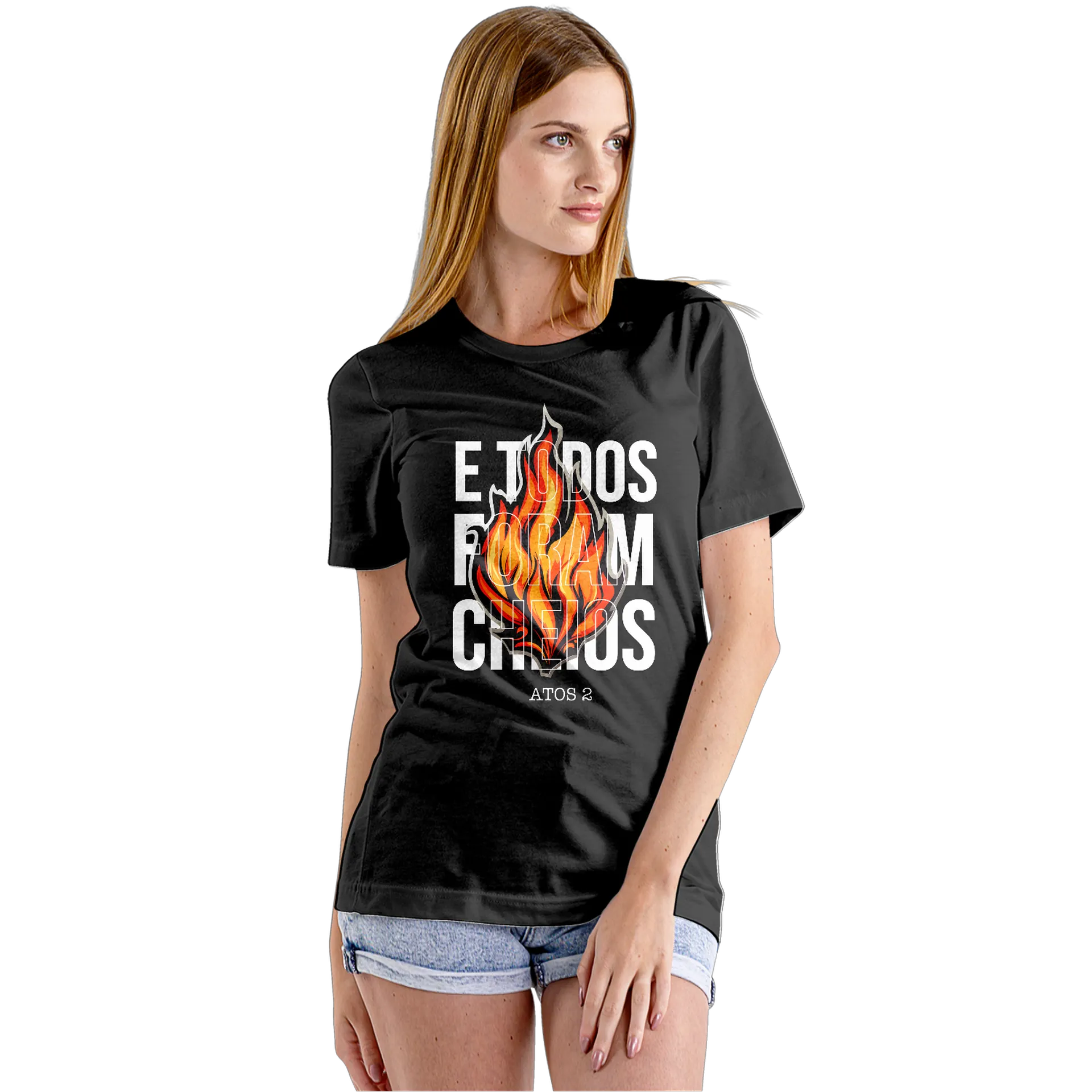 Camiseta Babylook Estampa Tipográfica Fogo Cruzado 100% de PUBLI UP  — imagem 5 de 5
