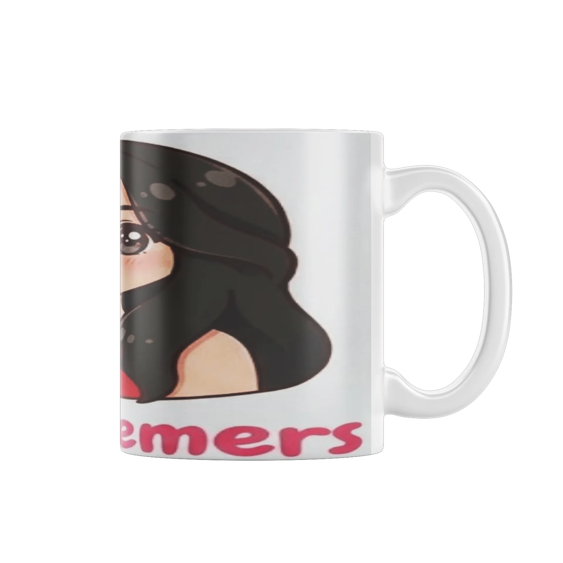 Caneca Ilustração Cartoon Cabeleira Escura 325ml - Imagem 2