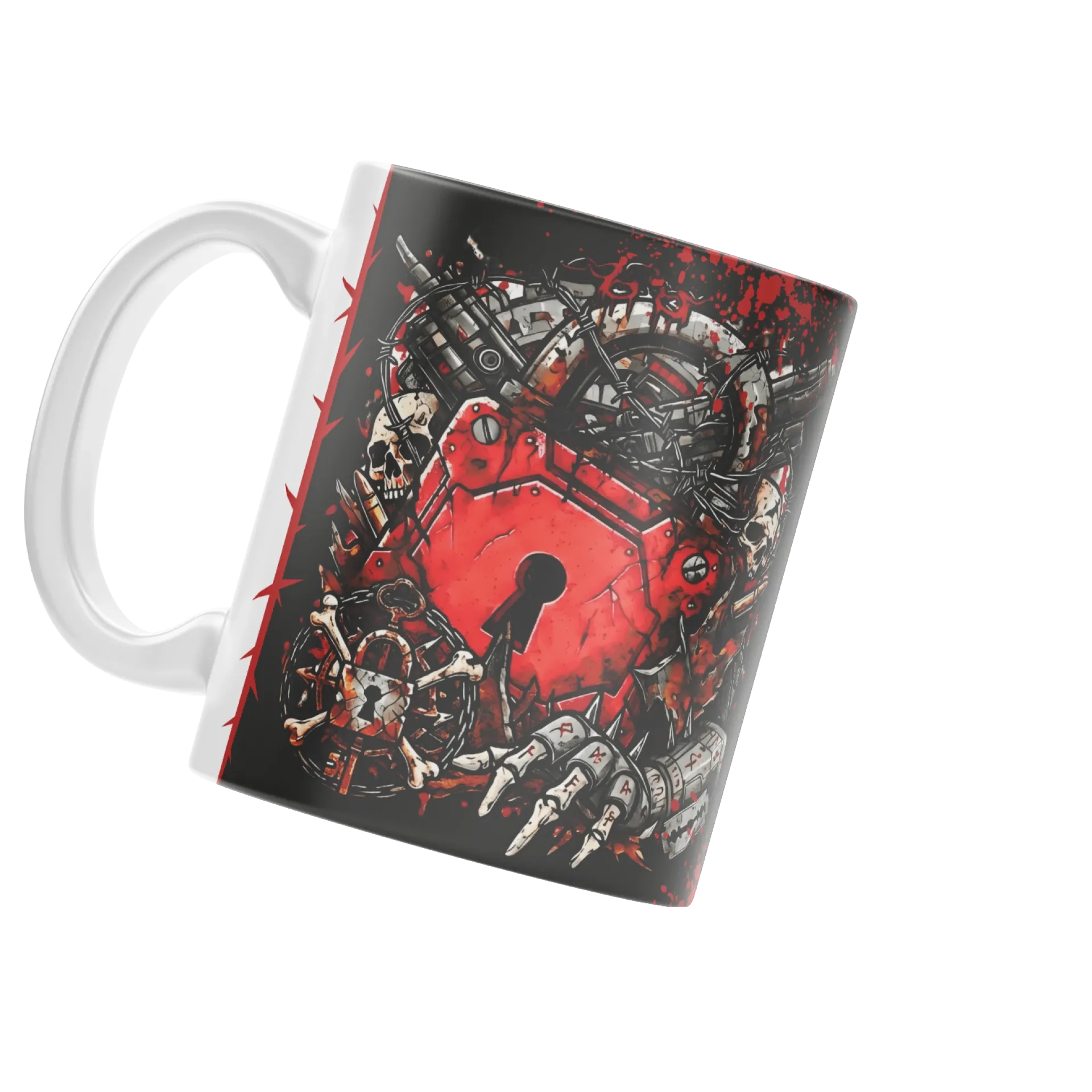 Caneca Preta RedLock🩸- War Never Seen de War Never Seen
