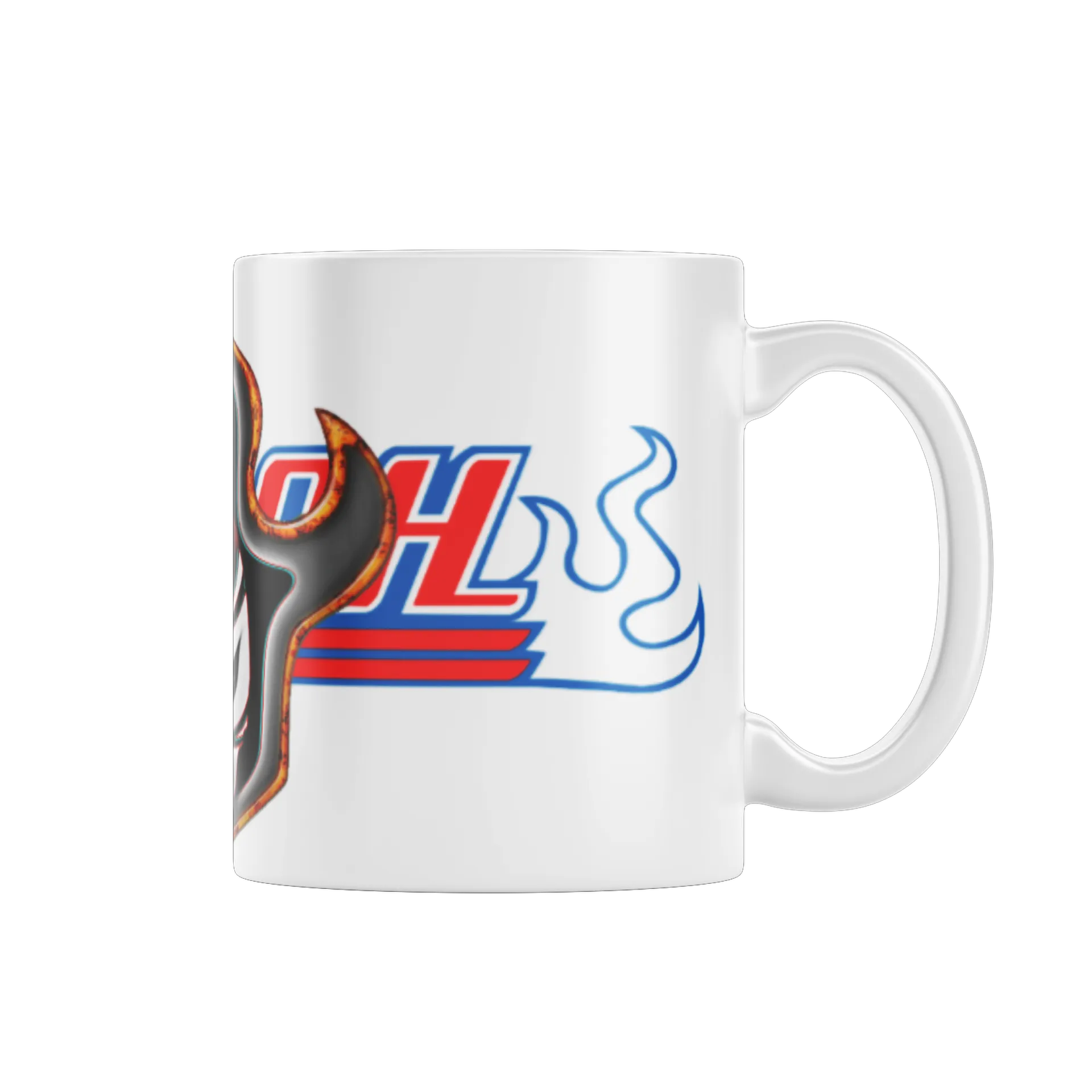 Caneca Porcelana Estampa Caveira Chamas 325ml - Imagem 1