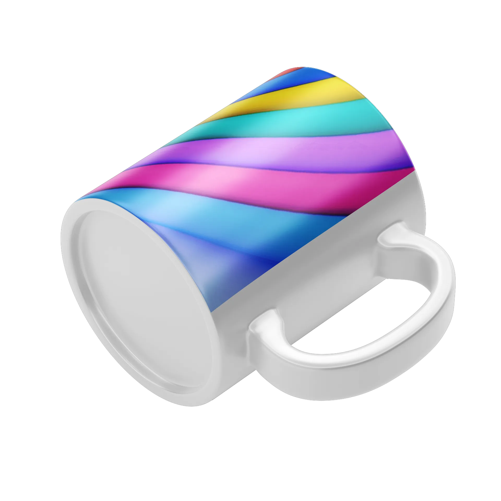 Caneca Porcelana Art Rainbow Abstrata 325ml - Imagem 4