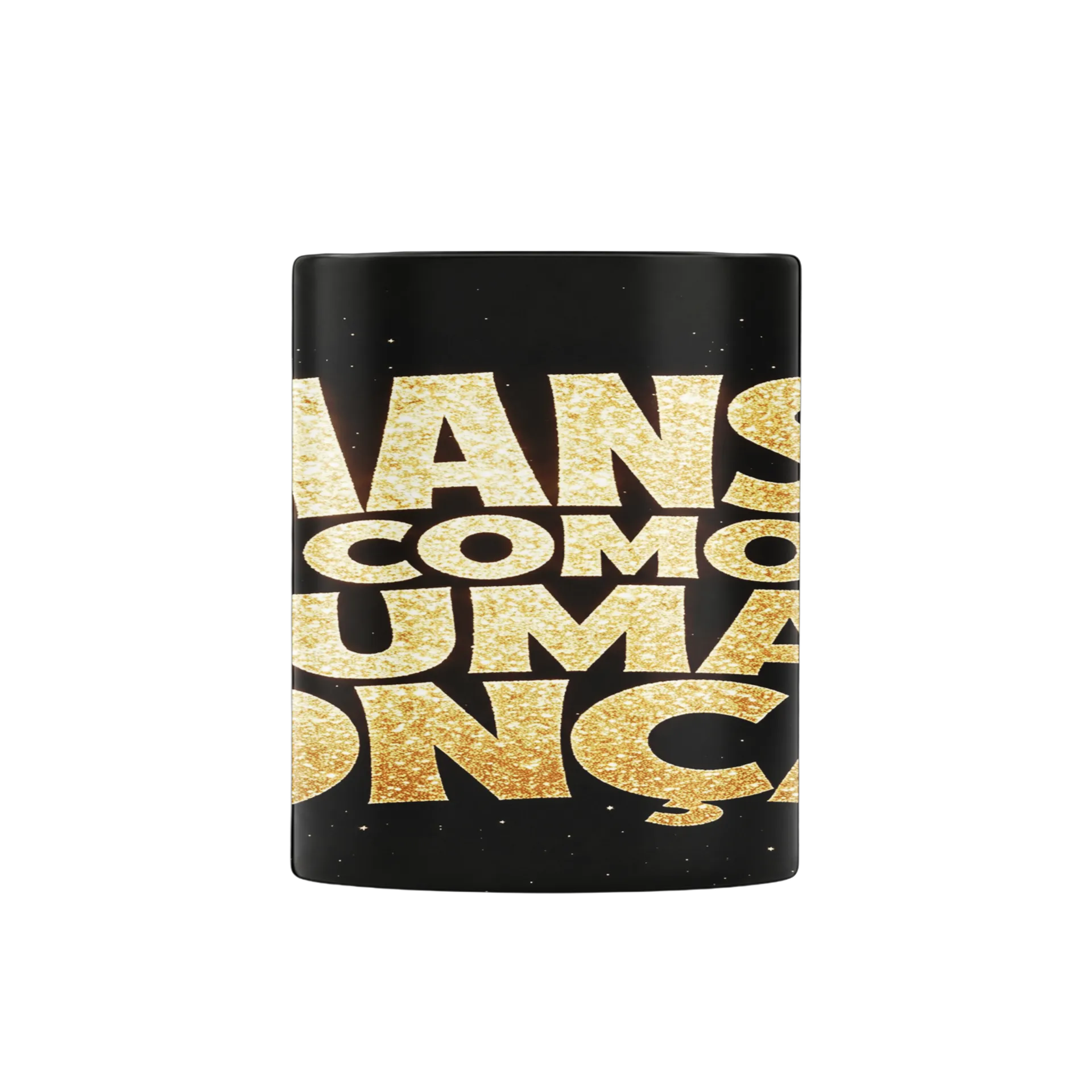 Caneca Porcelana Mensagem Sombria Ouro 325ml - Imagem 3