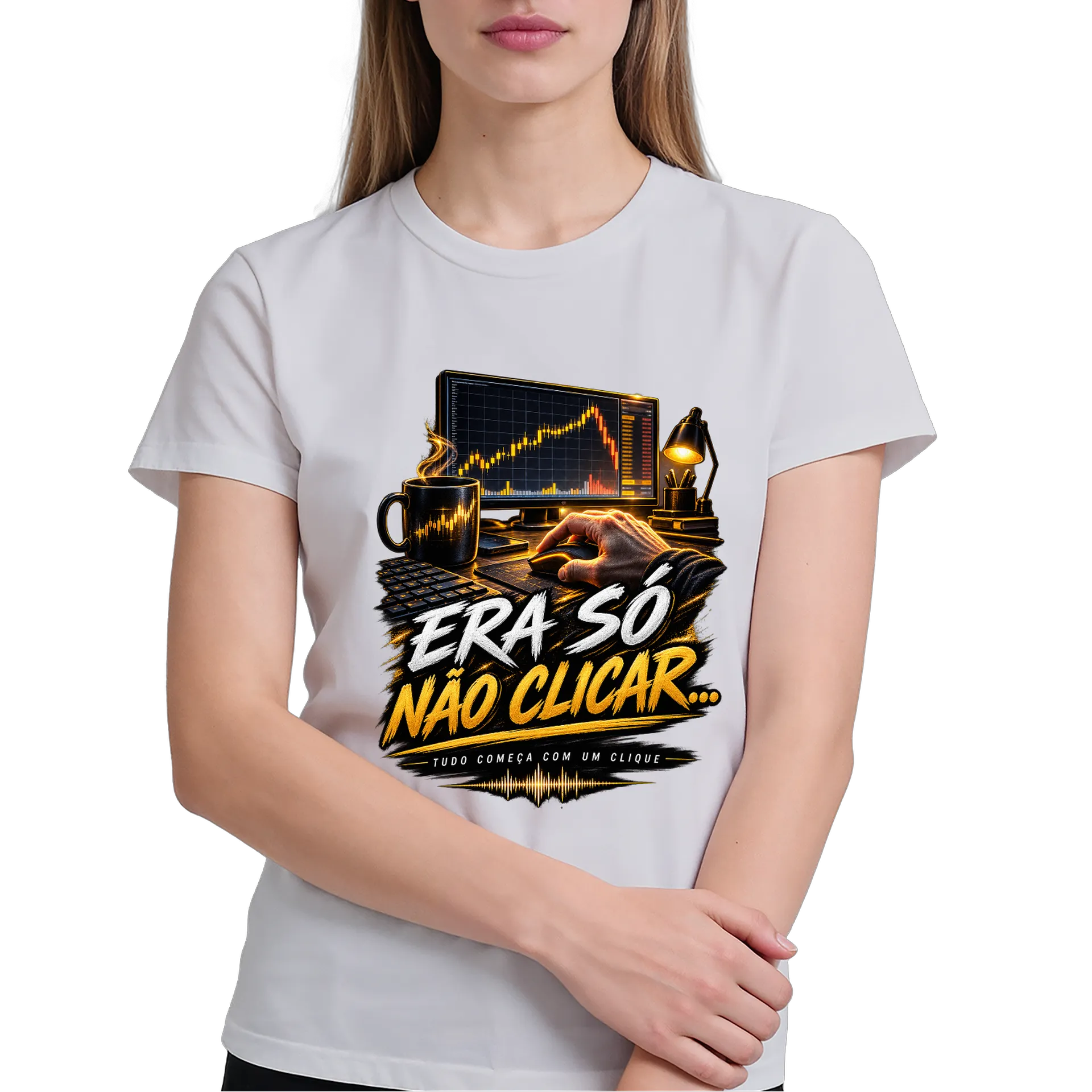 Camiseta Era Só Não Clicar 100% Algodão de UM DJ NA BOLSA — imagem 3 de 6