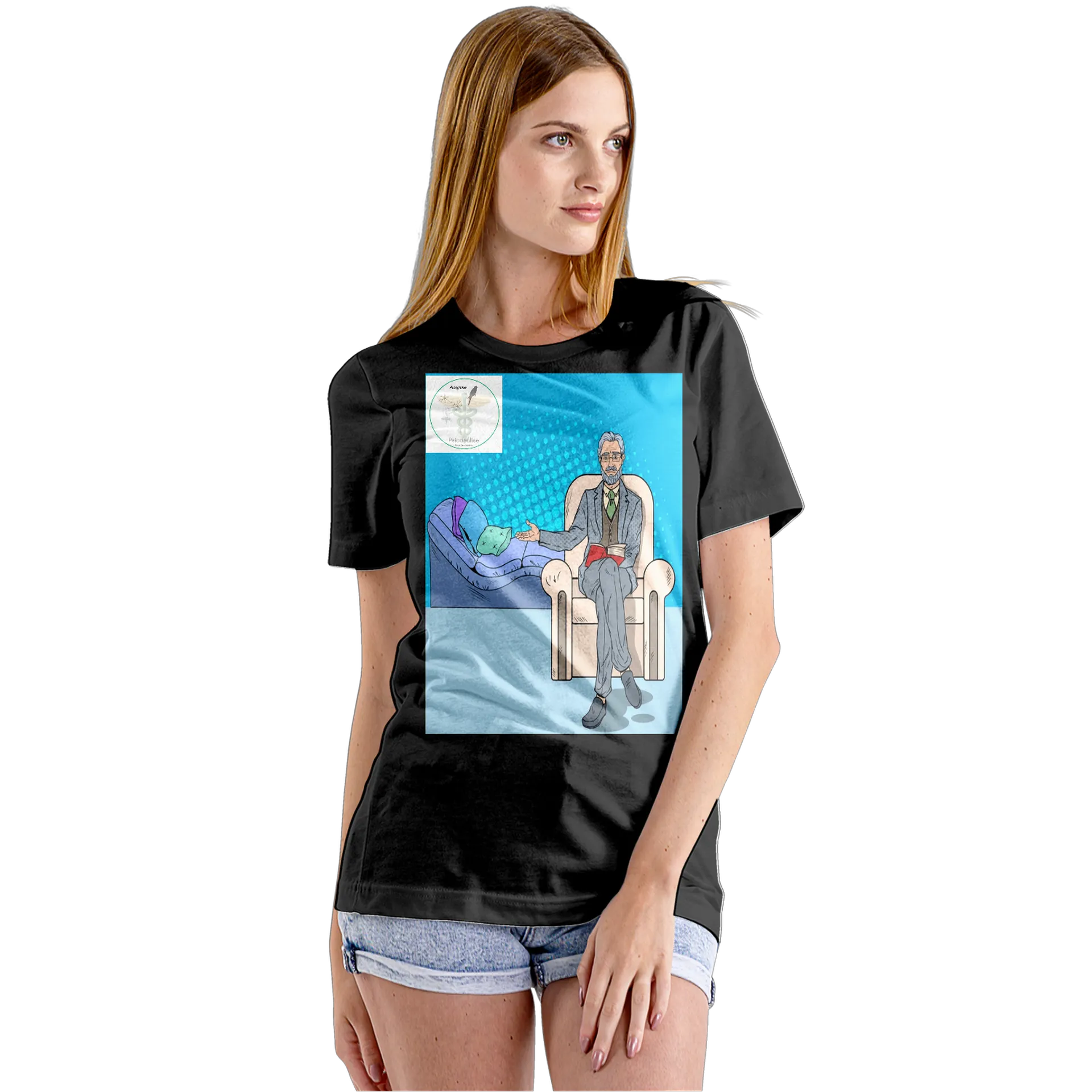 Camiseta Babylook Psicologia Estampa Cartoon 100% Algodão - Imagem 5