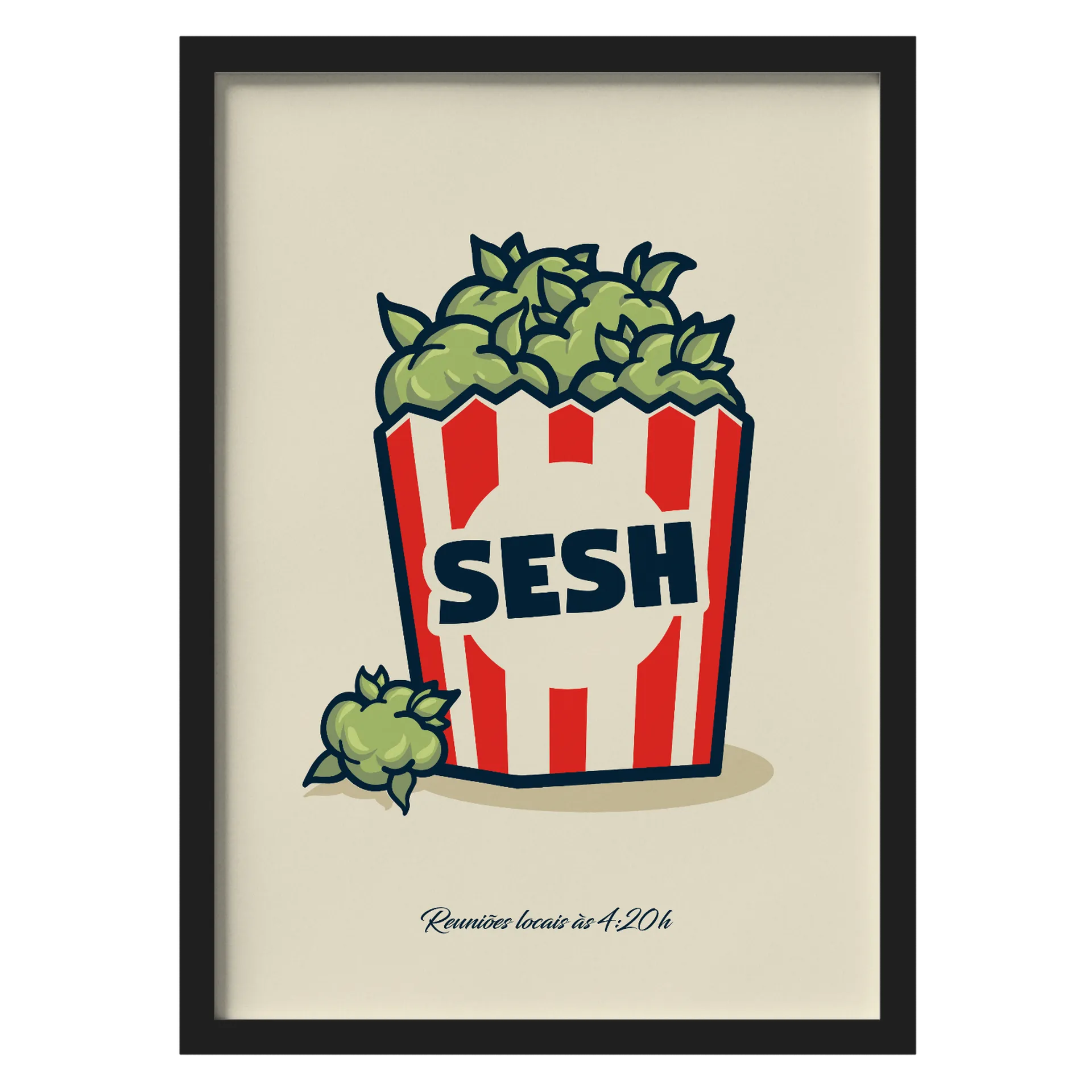 Quadro Estampa Pipoca SESH A3 MDF e Vidro - Imagem 1