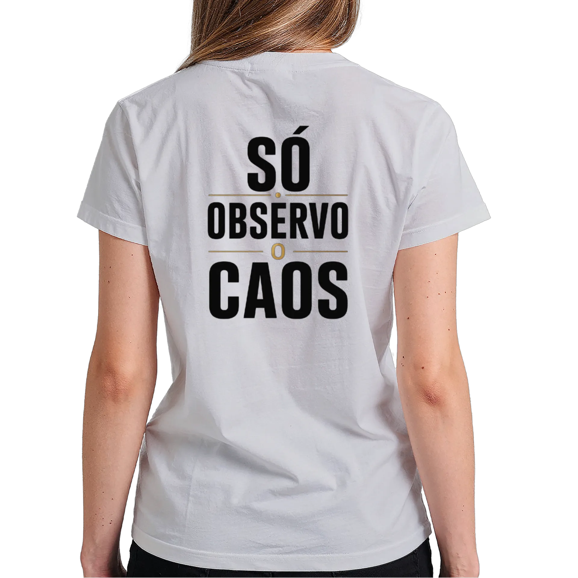 Camiseta Estampa Só Observo o Caos 100% Algodão - Imagem 6
