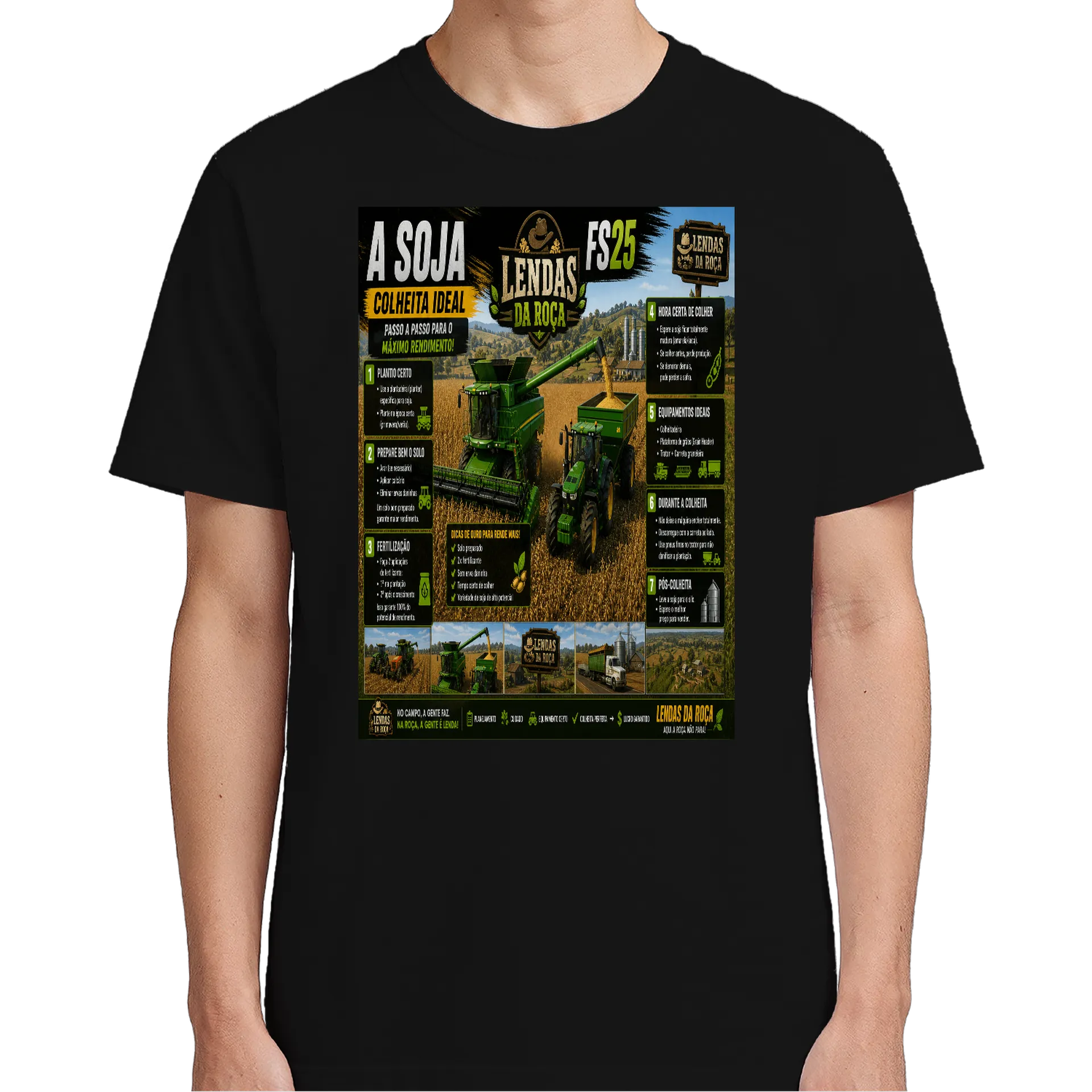 Camiseta Personalizada Preto 100% Algodão - Imagem 5