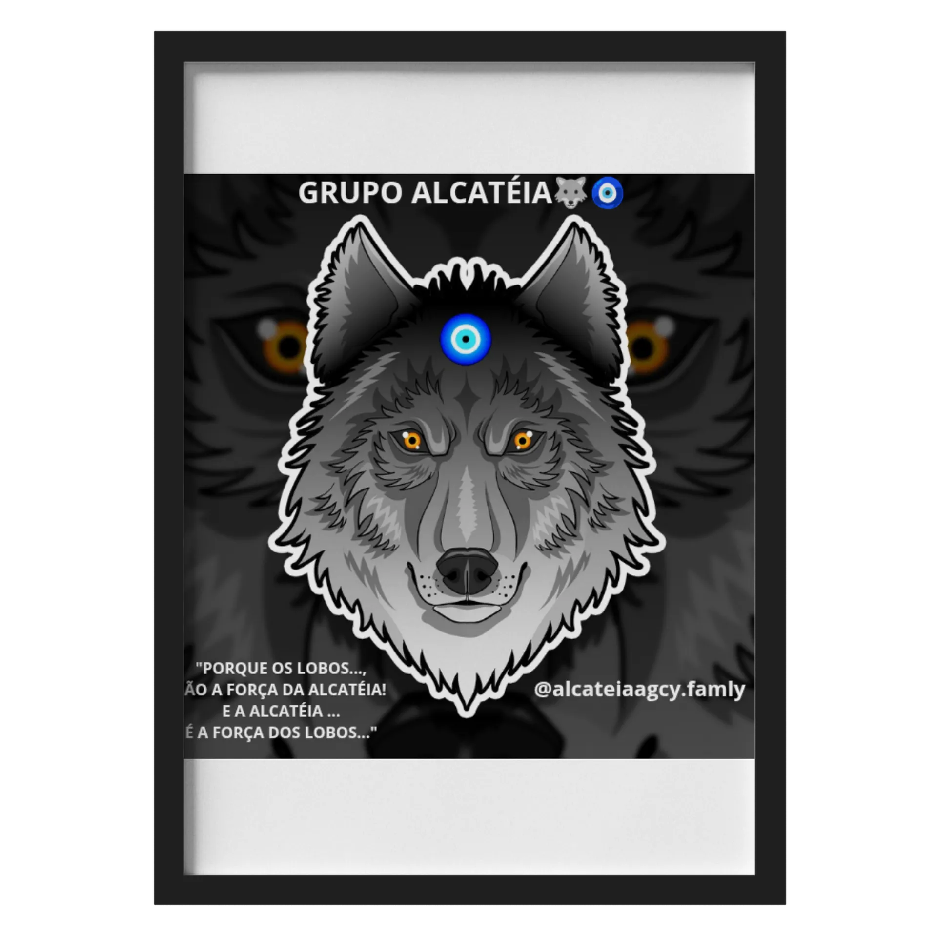 Quadro Lobo Alcatéia MDF e Vidro A3 - Imagem 4