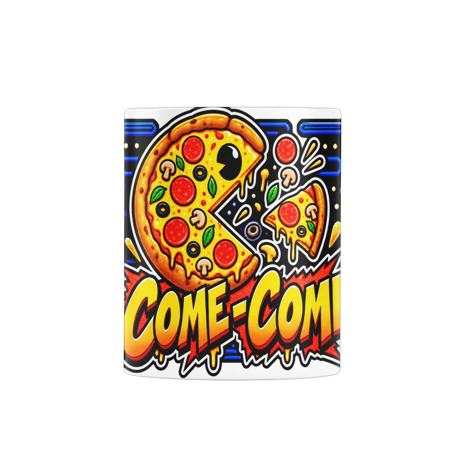 Caneca Pac-Man COME-COME Pizza Estilo Pixel Art 325ml de PRISMA GAMER — imagem 2 de 4