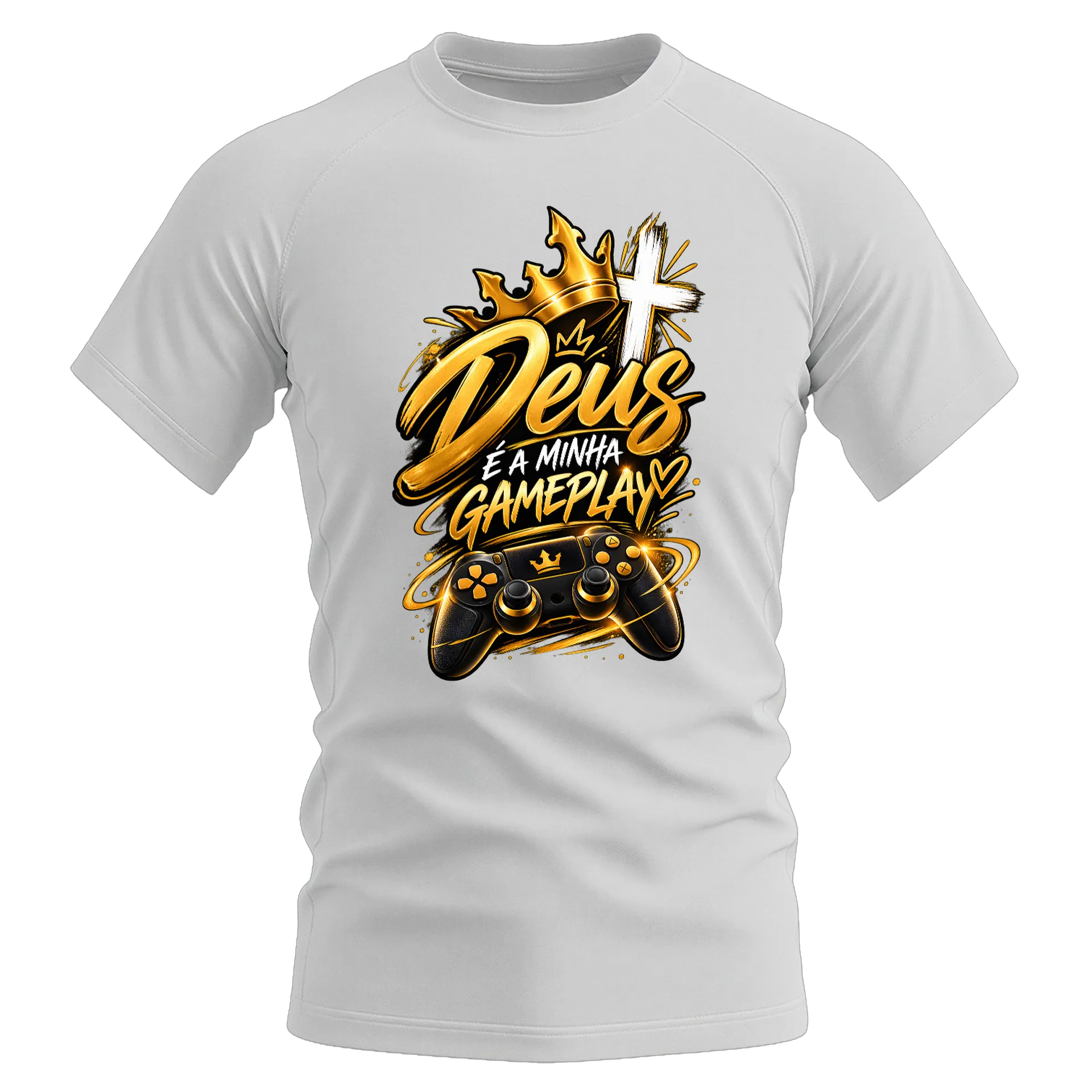 Camiseta Dry Fit Deus é a Minha Gameplay Respirável de LivesDoPapai — imagem 1 de 6
