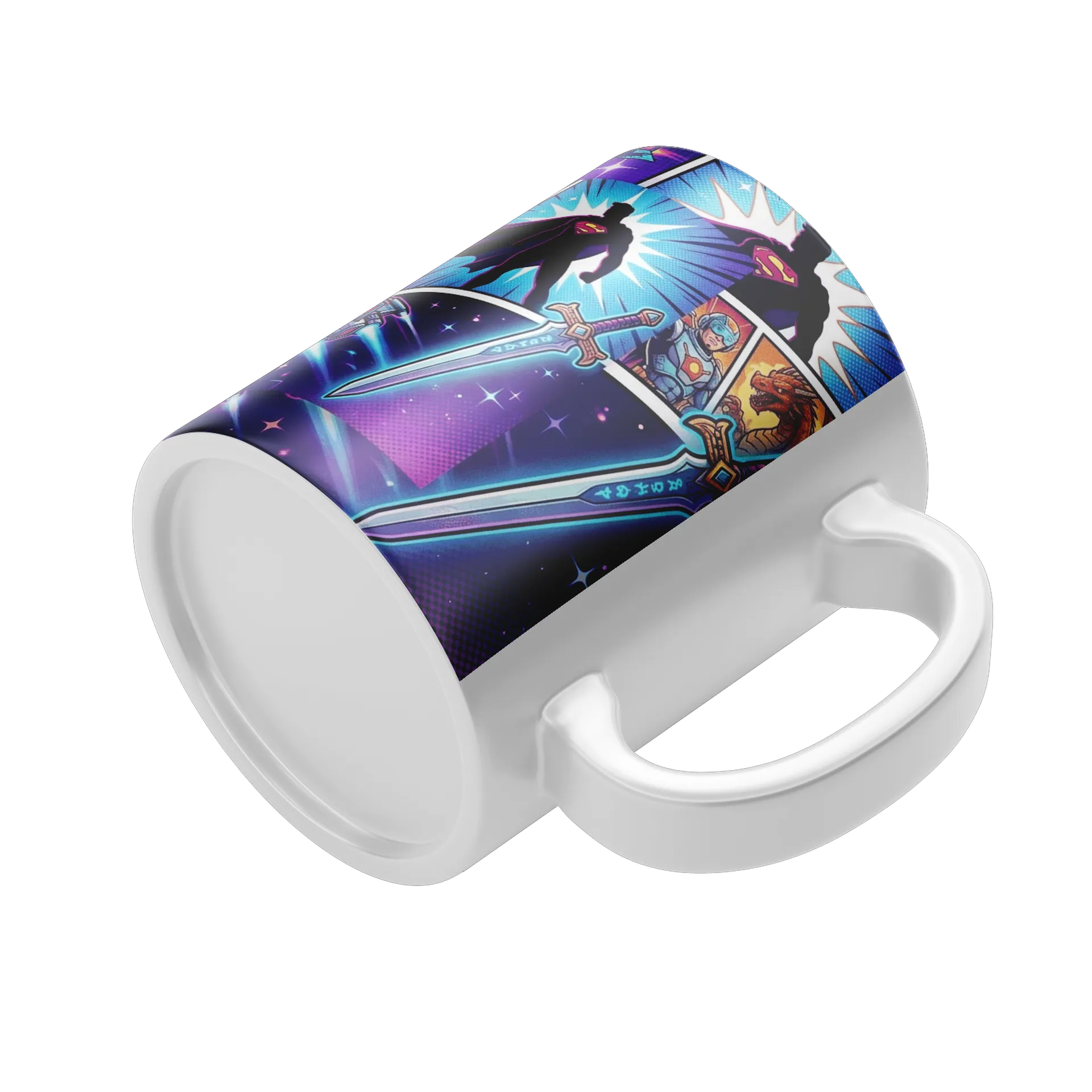 Caneca Geek Cultura Pop Retrô Espaço e Heróis 325ml - Imagem 4